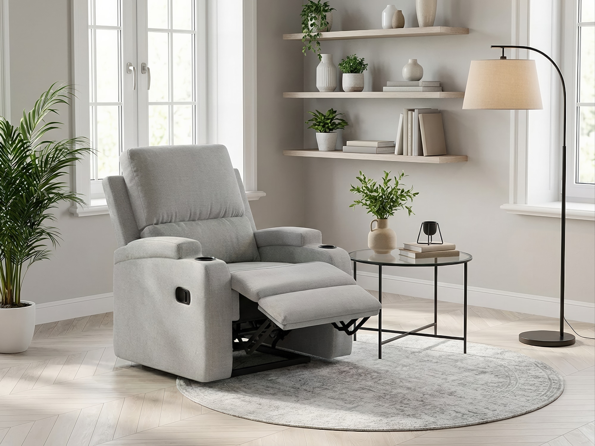 GOODproduct Fauteuil de relaxation »NAPORI Struktur, Kinosessel, Multimedia-Sessel« Fauteuil TV, fauteuil cinéma avec fonction relaxation et porte-boissons