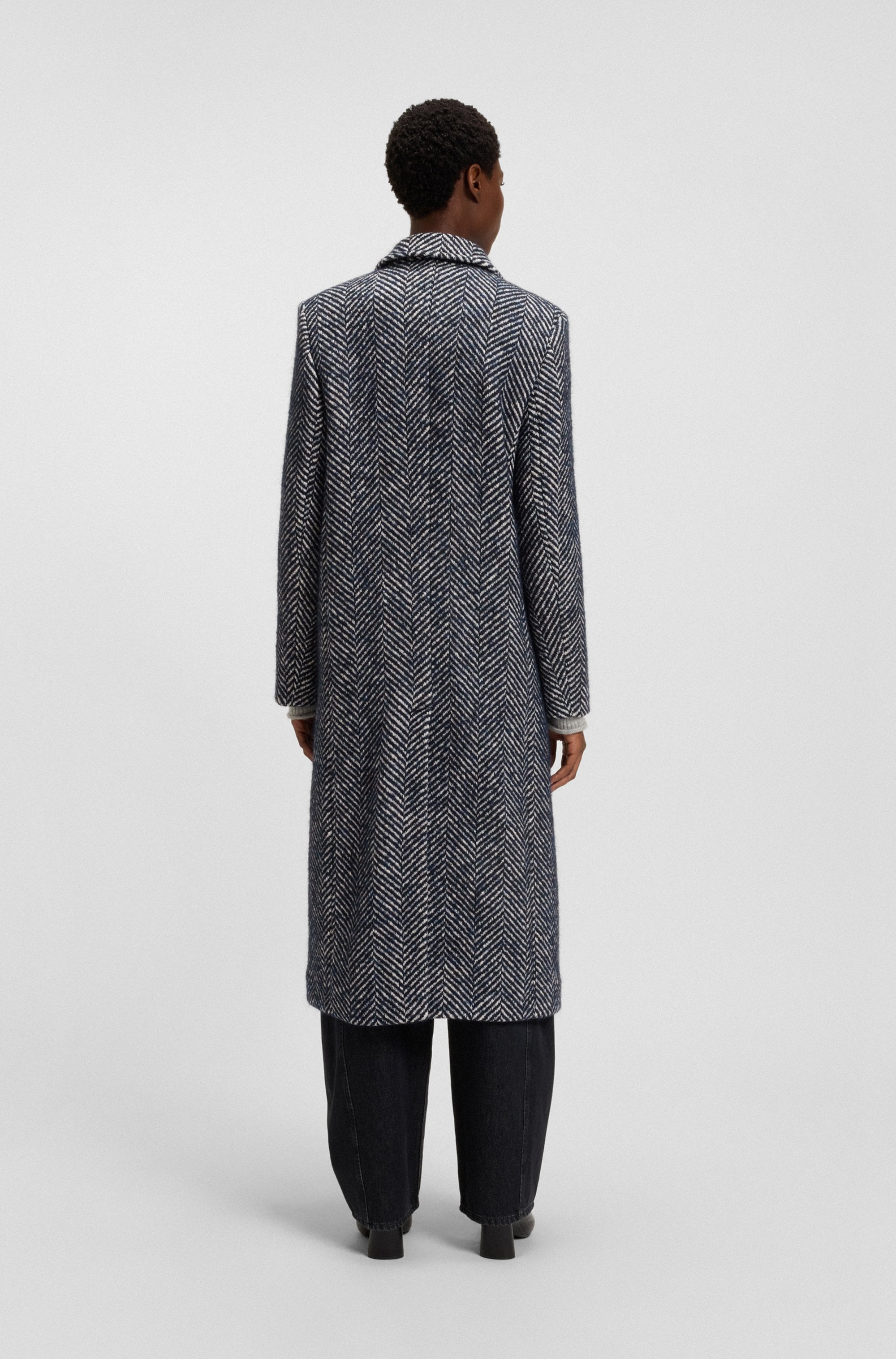 BOSS ORANGE Manteau long »Covalli Premium Damenmode« mit zweireihiger Knopfleiste, Regular Fit