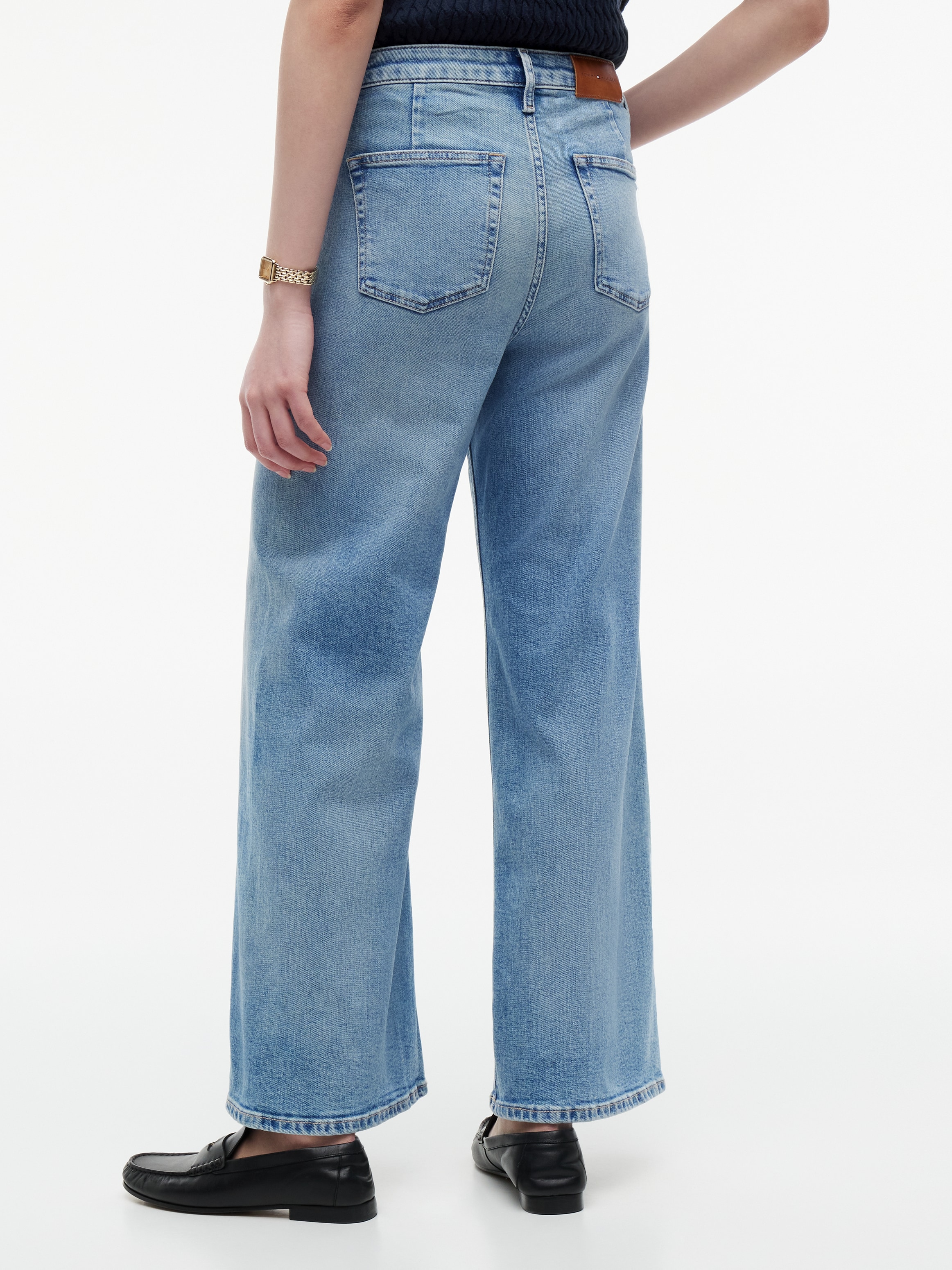 Tommy Hilfiger Jeans taille haute »WD LG NEW DOREEN LT HW ANKL« Baumwollmischung, weite Beinform, High Waist