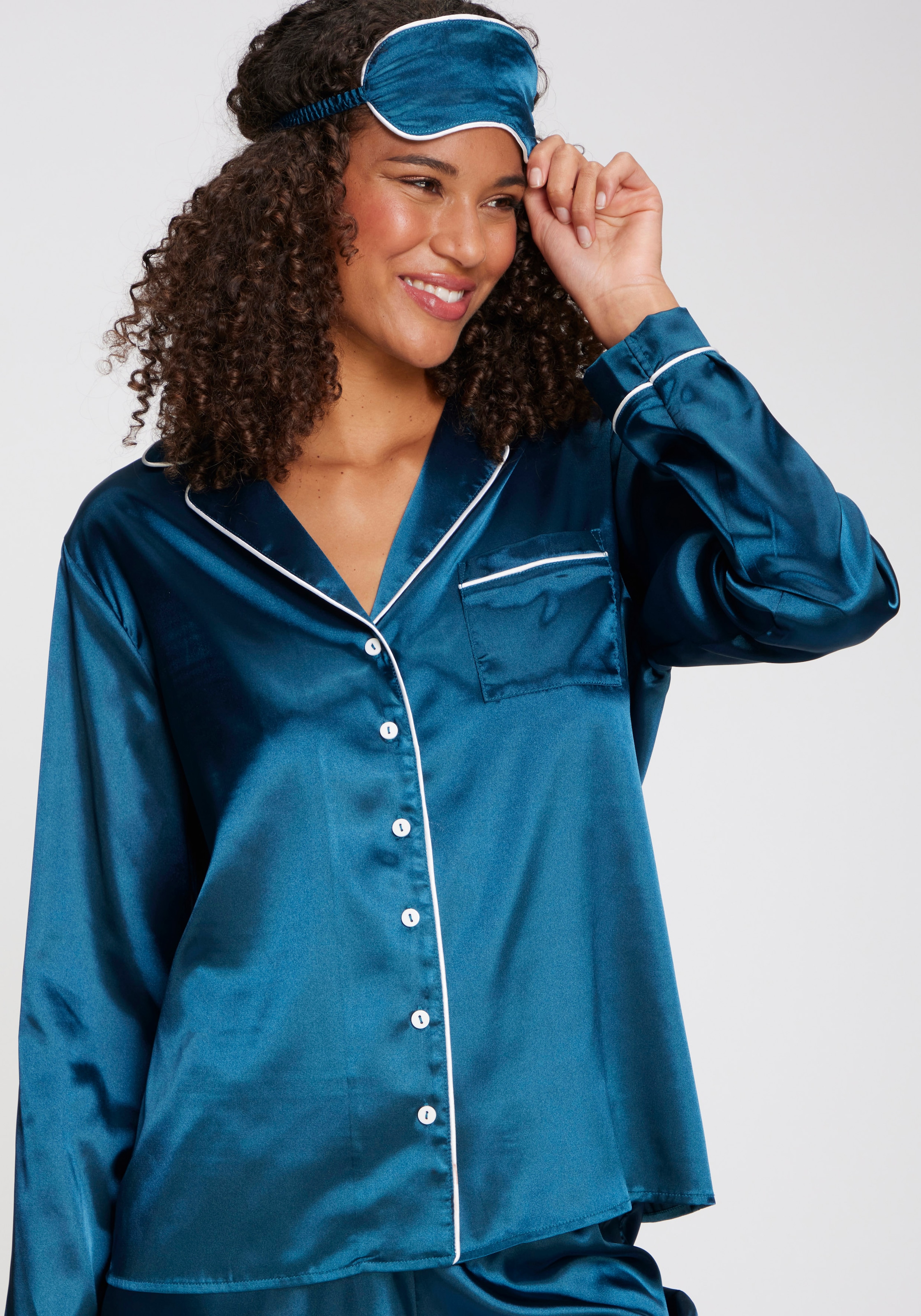 s.Oliver Pyjama 3-teilig, 3 Stk. Mit schöner Schlafmaske