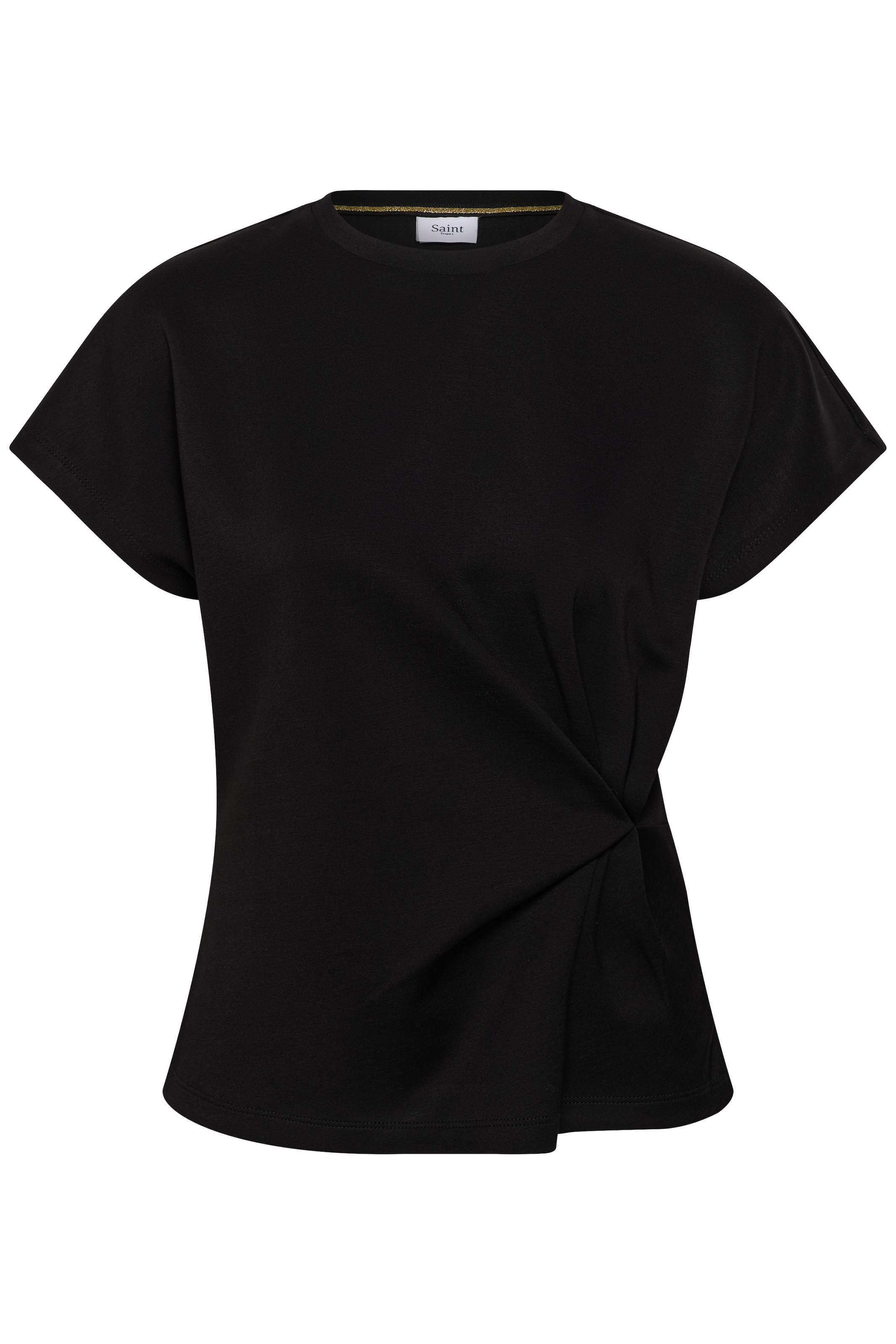 Saint Tropez Blouse à manches courtes »TheoSZ Blouse« Mélange de matières, coupe ajustée