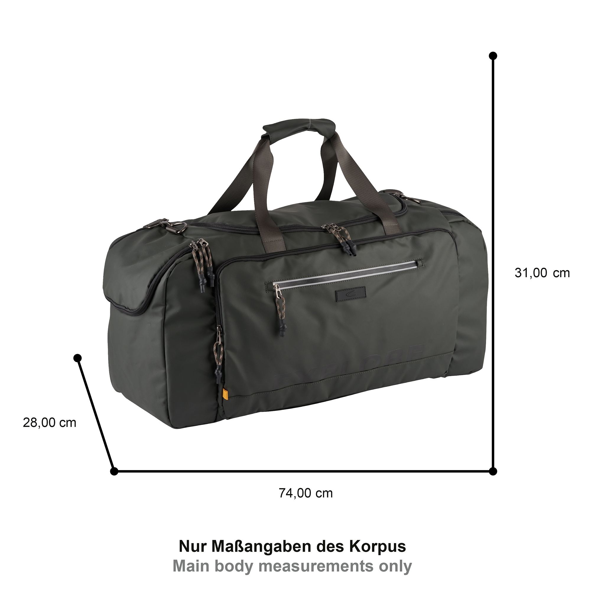 camel active Sac de voyage »Explore« wasserabweisendes recyceltes Nylon und reflektierende Reissverschlüsse