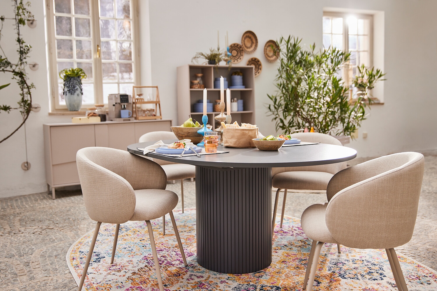 Woodman Table de salle à manger »Toscana« Breite 120 cm, melaminbeschichtet, mit Verlängerungsplatten, FSC®