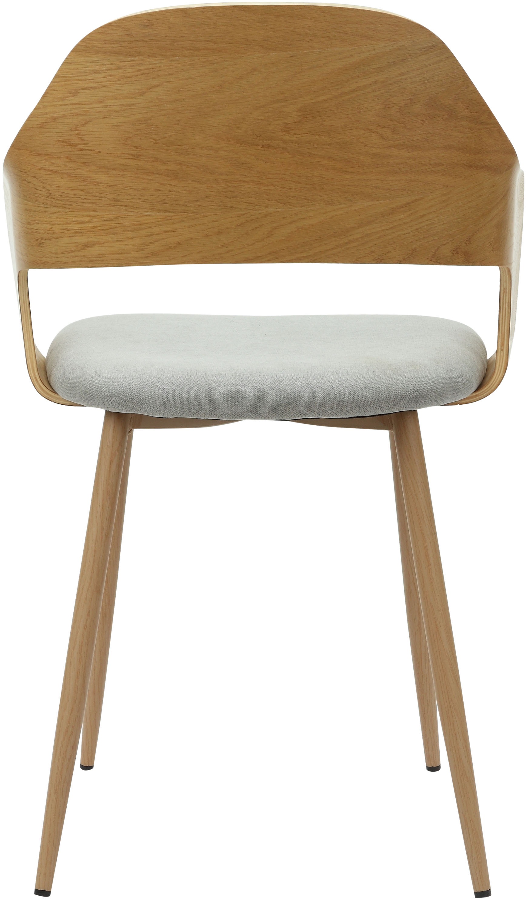 Home affaire Chaise de salle à manger »Belleville« (Set) 2 cuisRückenlehne in Eichenfurnier, Beine aus Metall