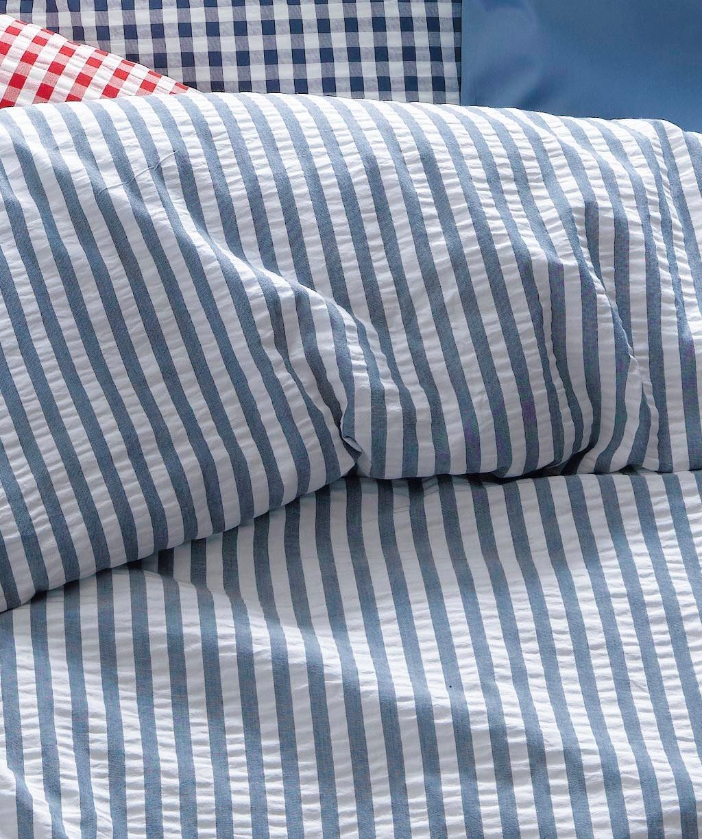 fleuresse Linge de lit »Rio« 2 cuis Feine buntgewebte Seersucker-Bettwäsche mit Reissverschluss