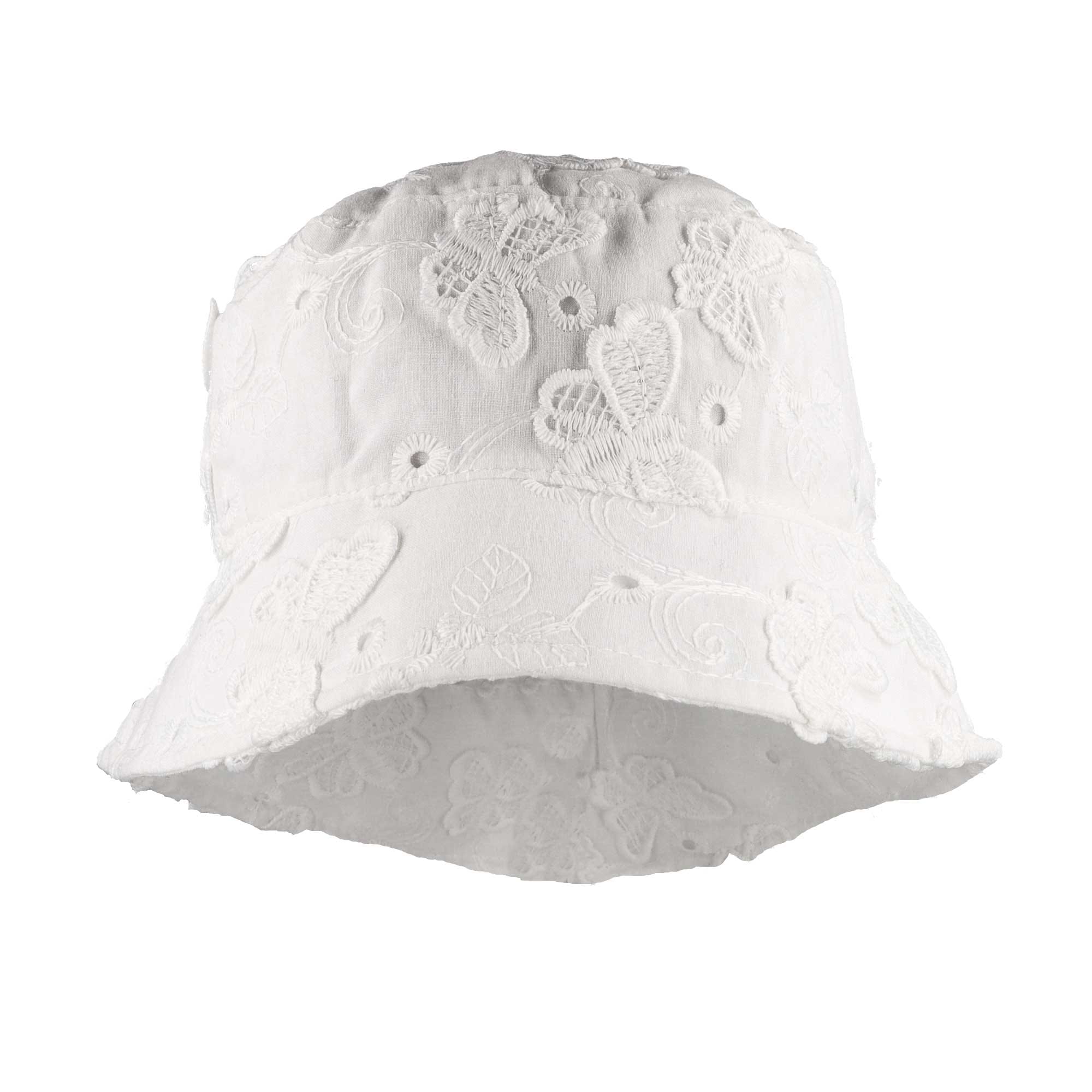 MAXIMO Chapeau de soleil 1 cuis Fischerhut, Weiss, Schmetterlingsmotiv