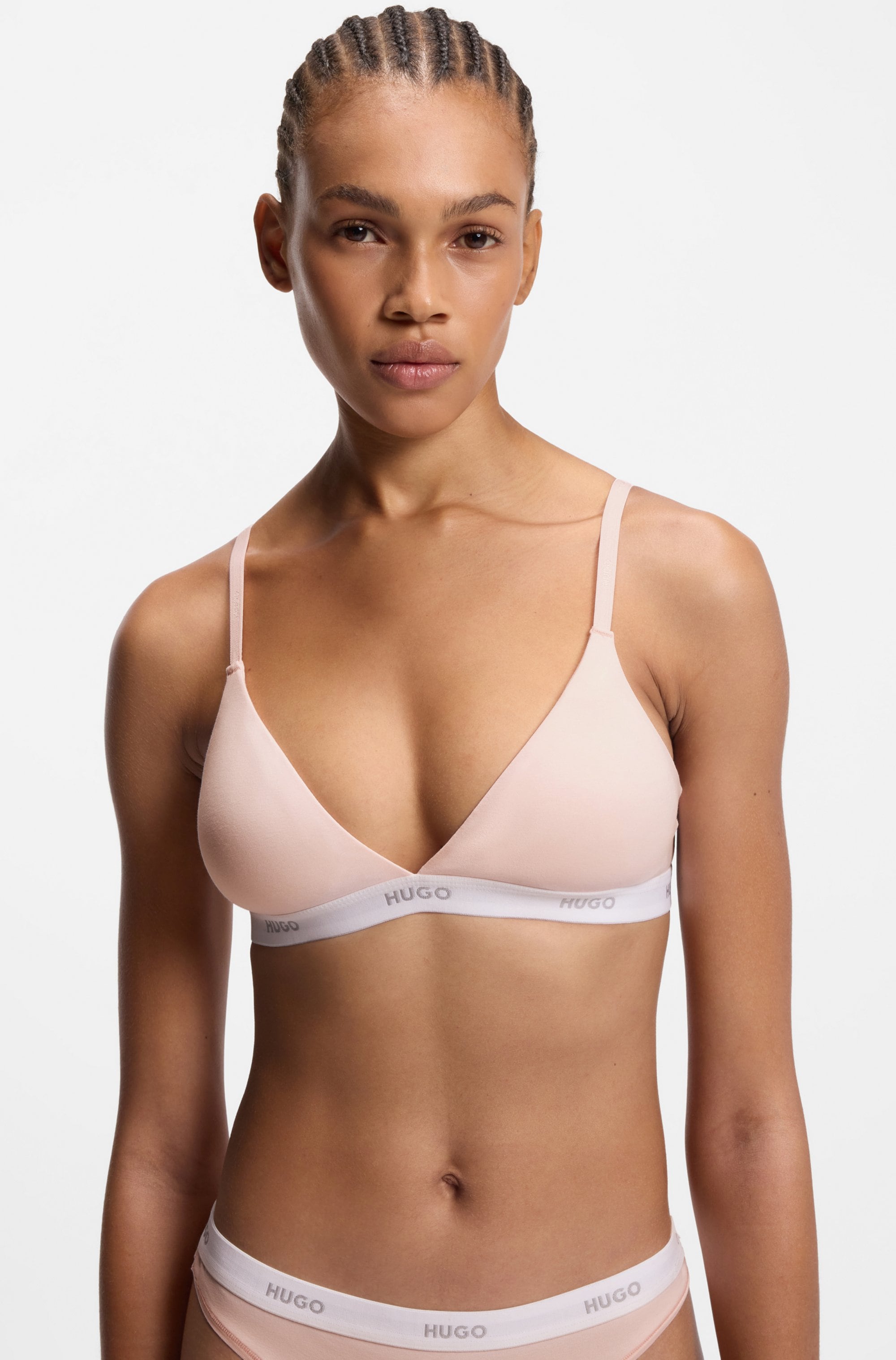 HUGO Underwear Soutien-gorge triangle »aus Stretch-Baumwolle mit Logo-Unterbrustband« mit herausnehmbaren Polstern, geformte Körbchen