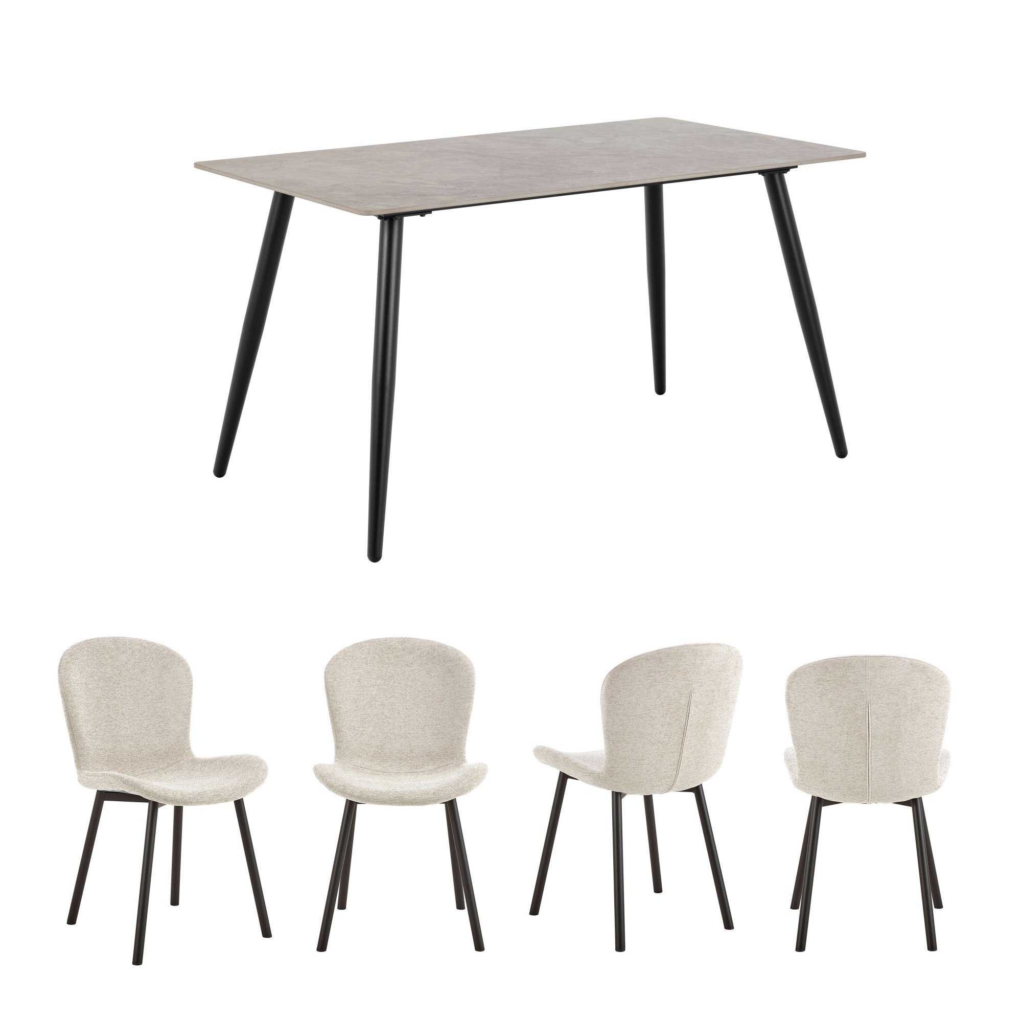 ACTONA GROUP Set de salle à manger »Essgruppe, Speisetisch mit Stühlen« Ensemble complet, 1 table + 4 chaises, 5 cuis tlg.