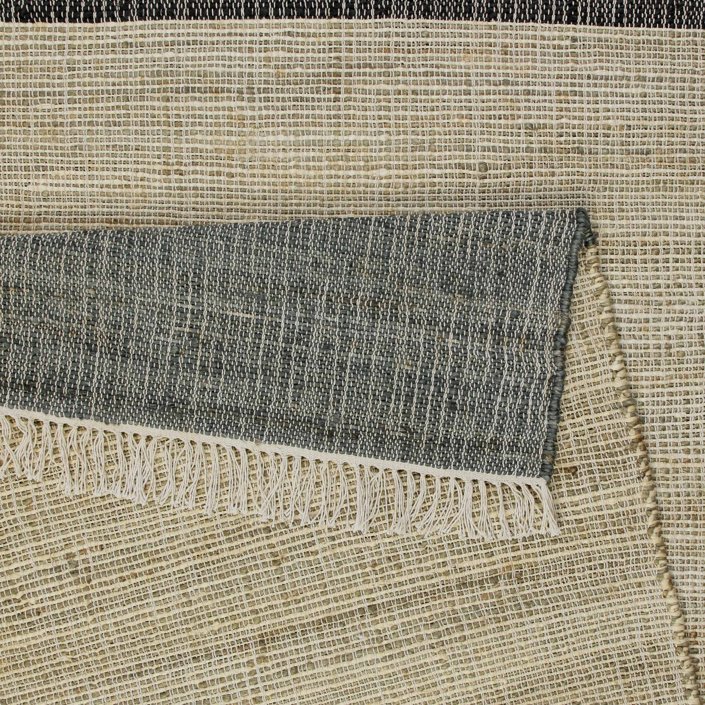 GOODproduct Teppich »Bennii« rechteckig 4 mm Höhe 80% Jute, handgewebt, mit Fransen, Wohnzimmer, Naturfaser