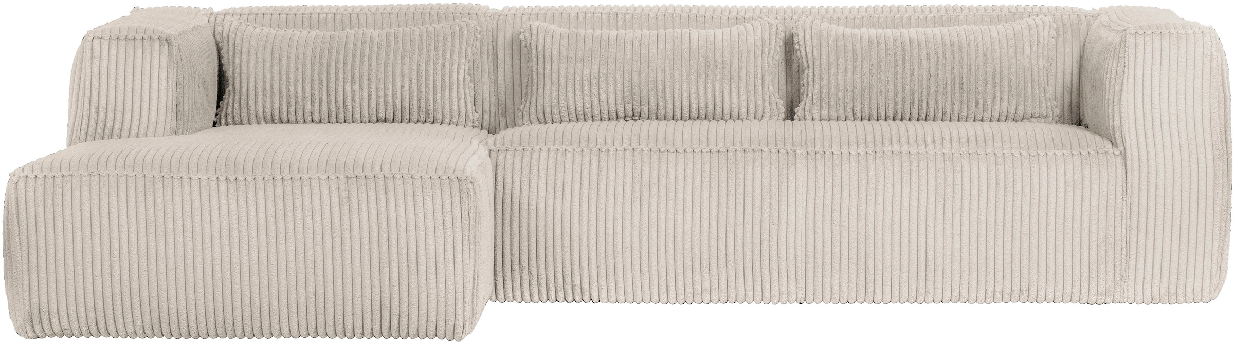 WOOOD Canapé d'angle »Bean Bezug Links mit hoher Sitzkomfort, H 73 x B 305 x T 96/175 cm« Tissu sergé, capacité de charge 400 kg, bonne résistance à l'usure, facile d'entretien