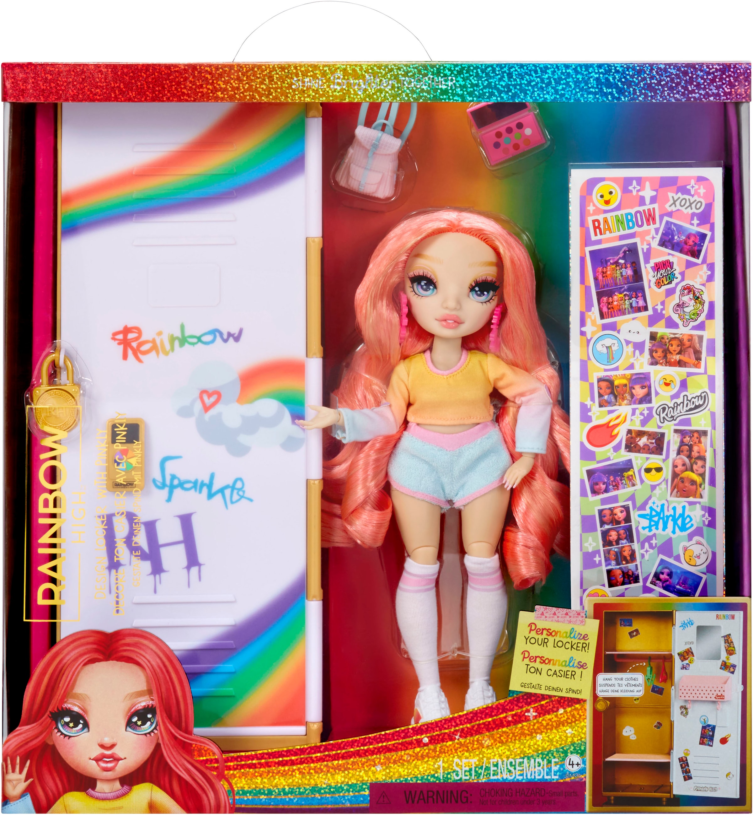 RAINBOW HIGH Armoire à vêtements de poupée »Rainbow High Locker and Doll Playset« inklusive Puppe Pinkly Page