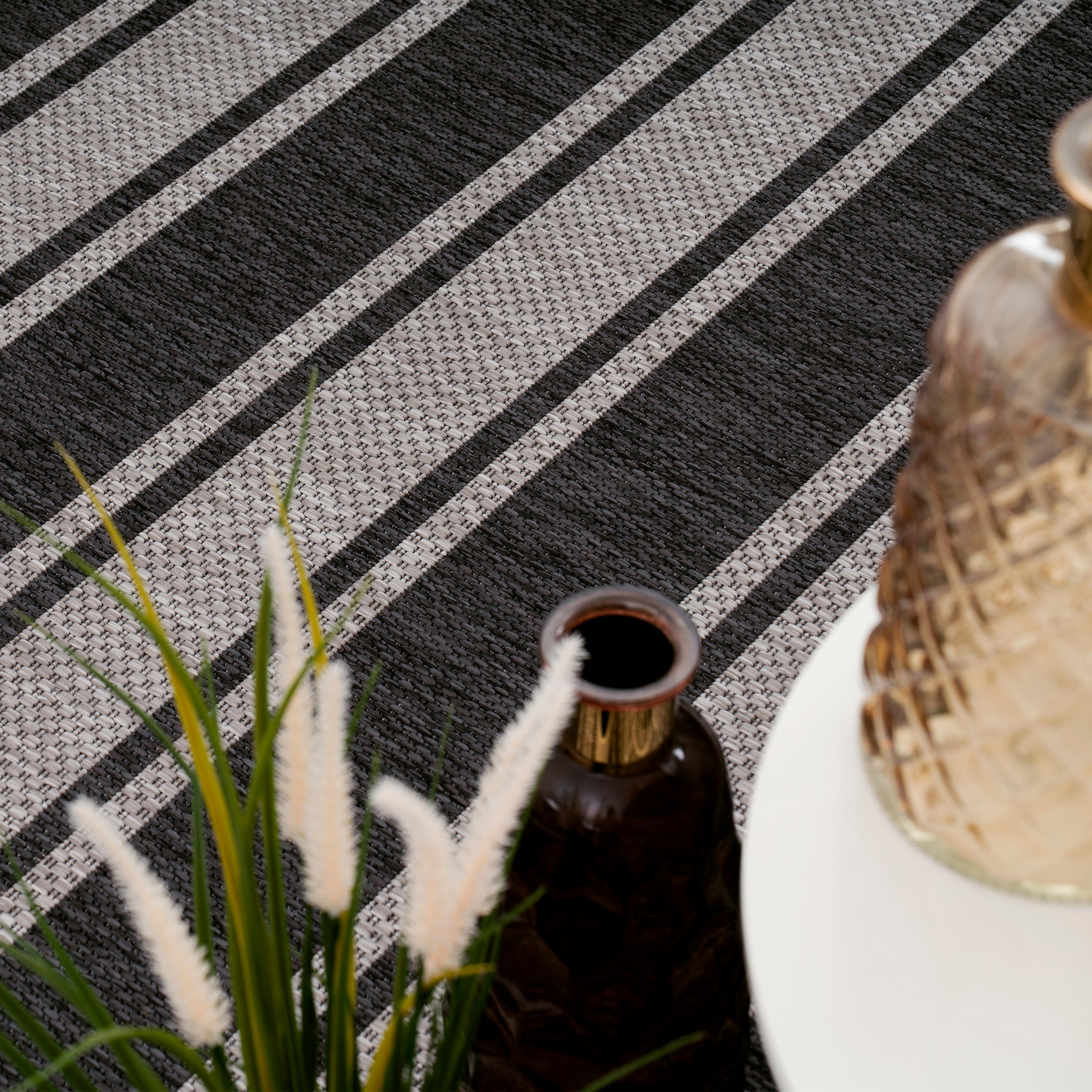 Paco Home Teppich »Roma 273« rechteckig 4 mm Höhe Flachgewebe, gestreift, In- und Outdoor geeignet