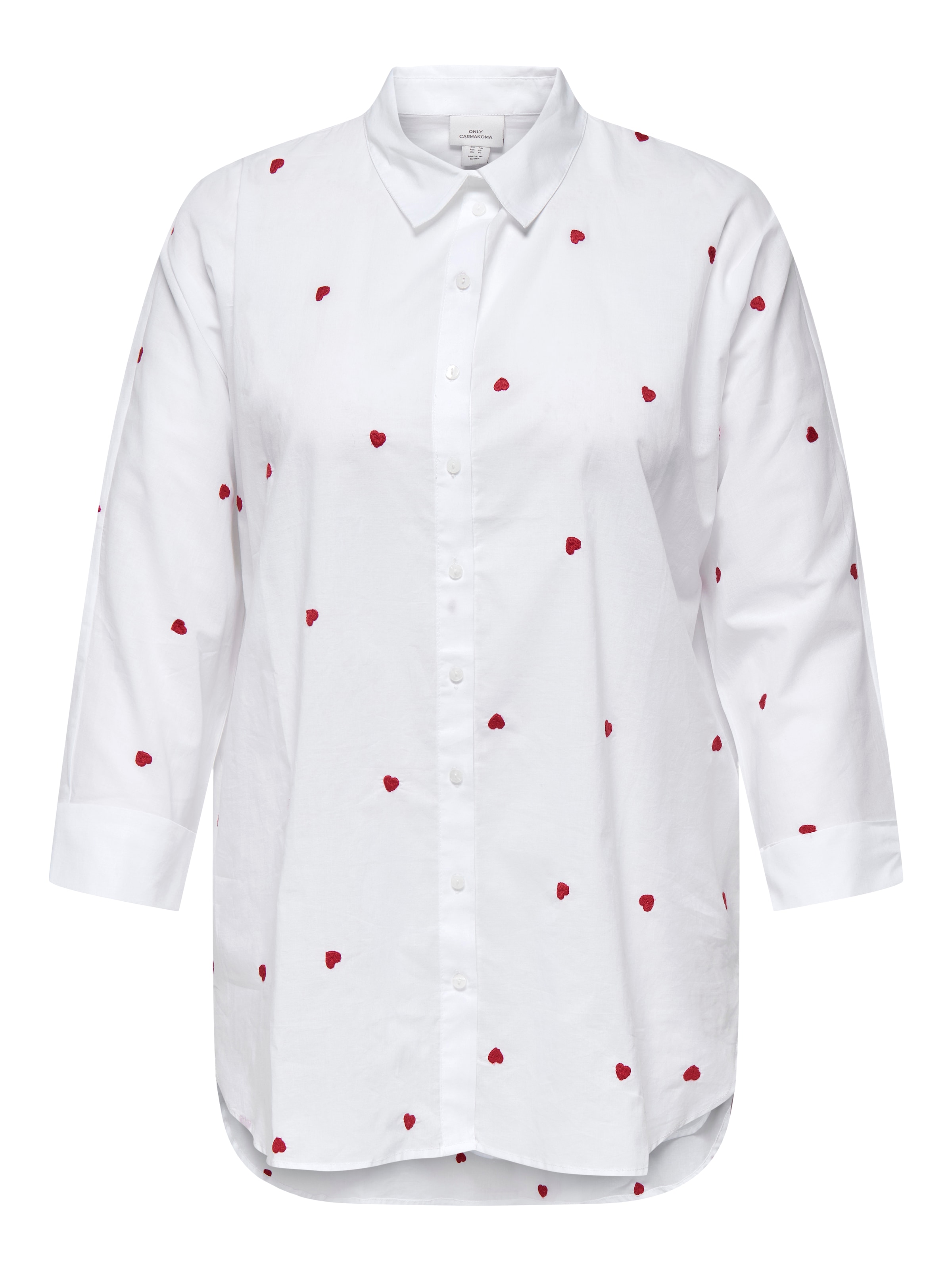 ONLY CARMAKOMA Blouse à manches longues »CARNEW LINA GRACE LS EMB SHIRT WVN NOOS« Baumwolle