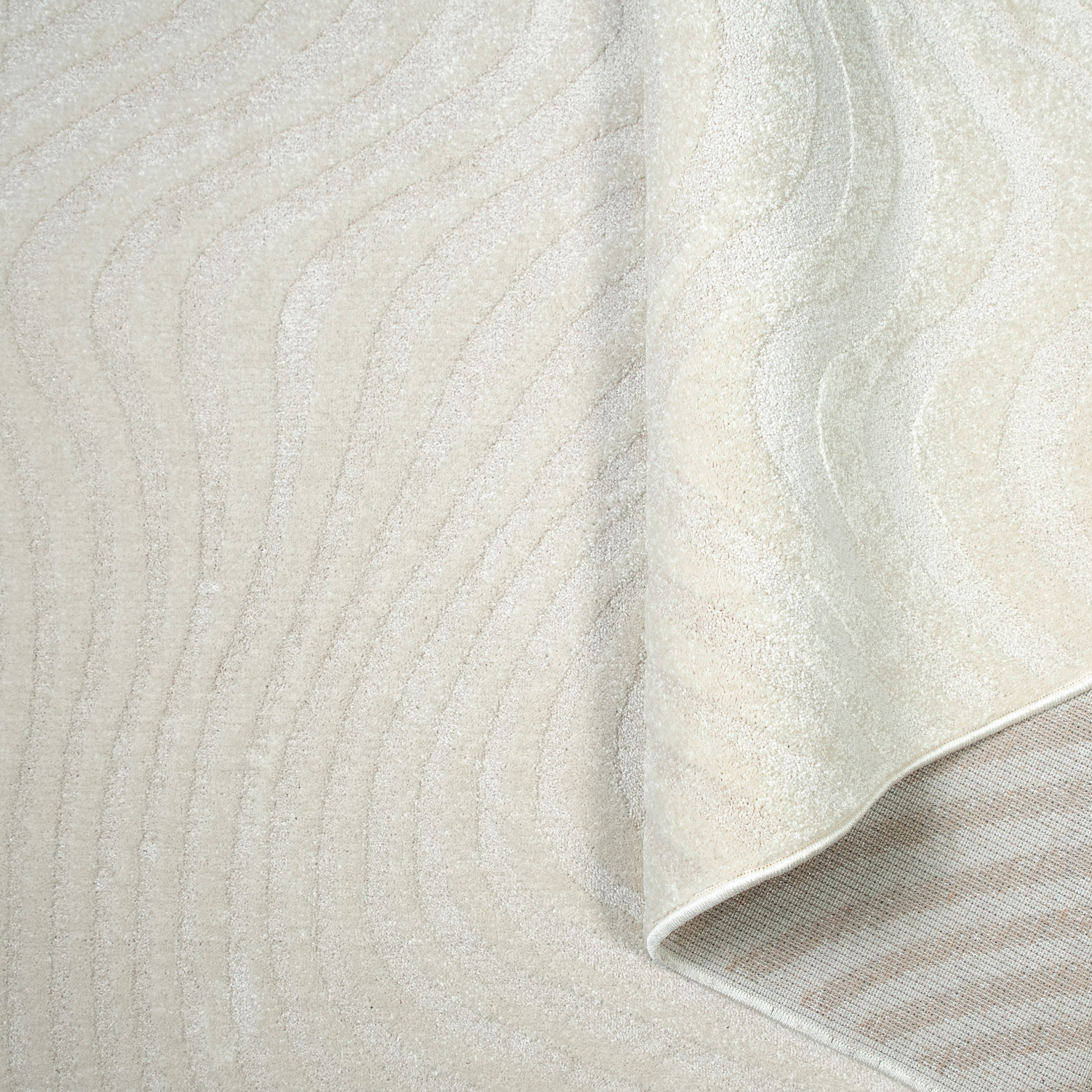 my home Teppich »Vibek, Wellen-Design in Hoch-Tief-Struktur« rechteckig 9 mm Höhe 3D-Effekt, softer Kurzflor, pflegeleicht, Scandi-Look