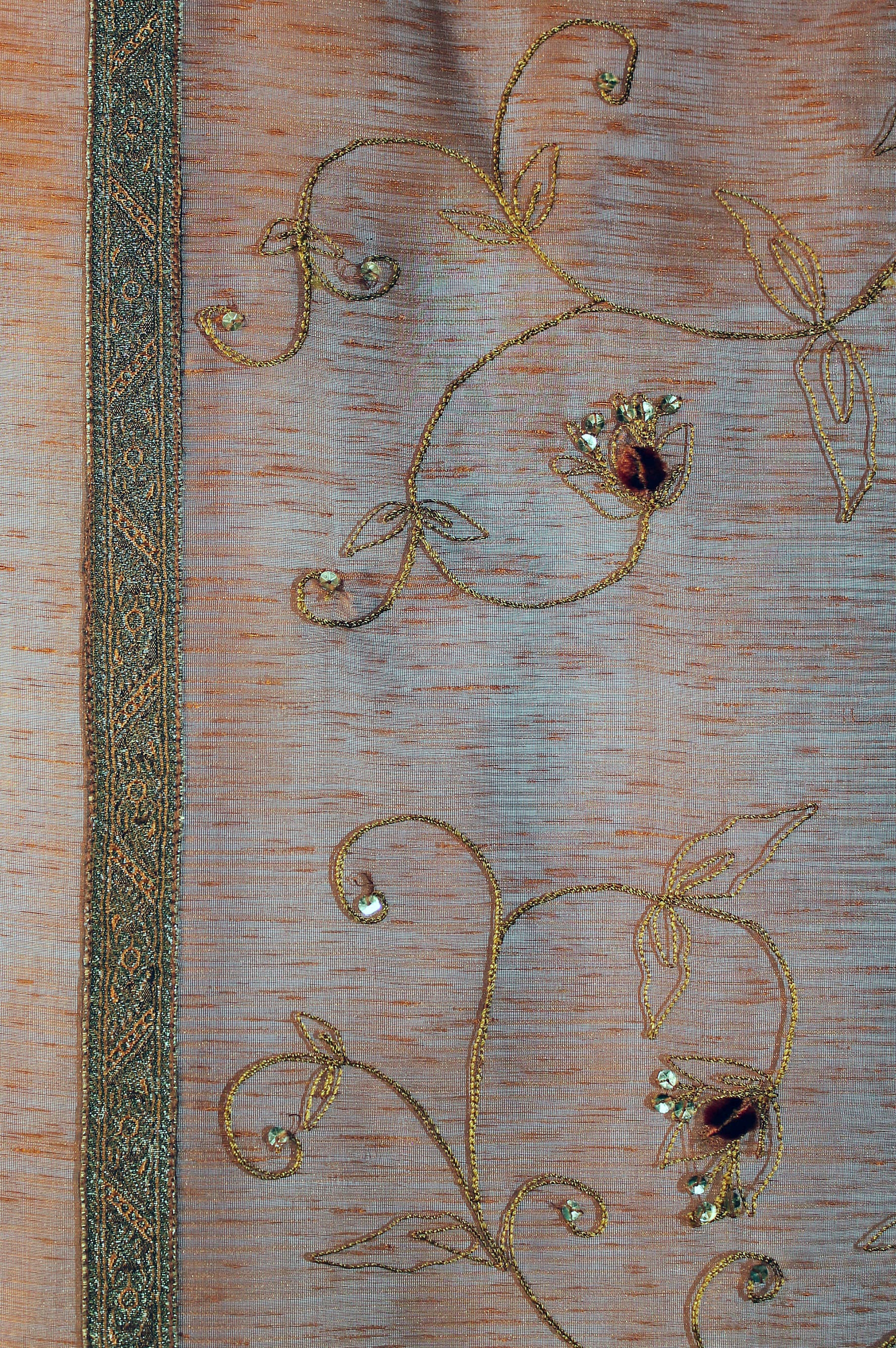 HOSSNER - ART OF HOME DECO Gardine »Zugersee« Schlaufen 1 Stk. tlg. Schlaufenschal m. Brokat-Bodüren