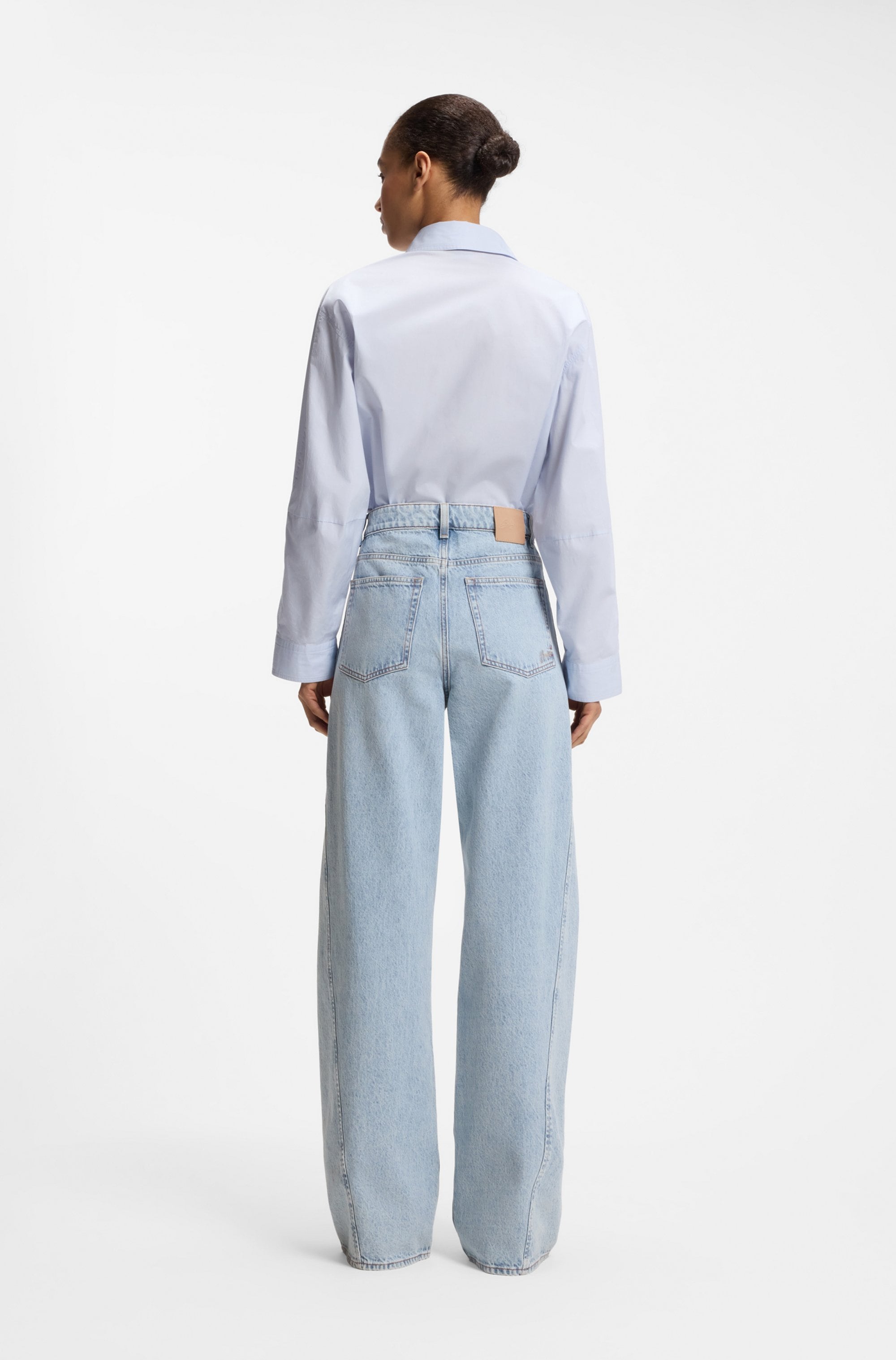 BOSS ORANGE Jeans taille haute »MARLENE SLIT HR Premium Damenmode« avec coupe large jambes, détails fente