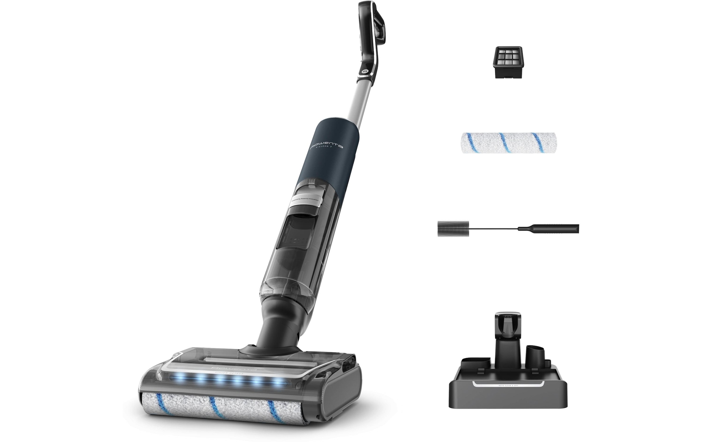 Rowenta Nass-Trocken-Sauger »X-Clean 7, Saugen und Wischen, LED-Display, 180° abflachbares Design« selbstreinigend, selbstfahrendes Walzensystem, für Hartböden, GZ5735