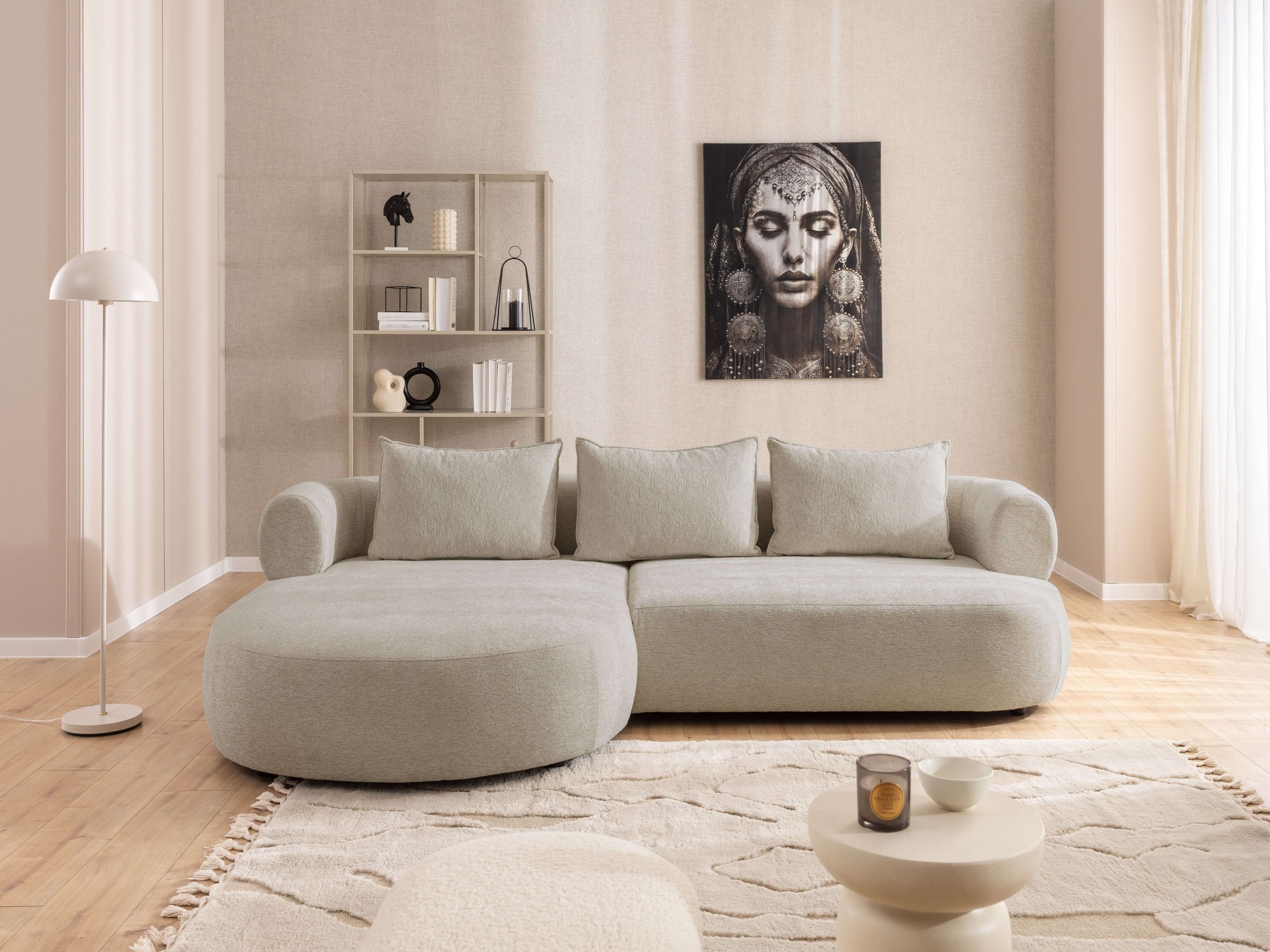 Home affaire Canapé d'angle »LUSSAC L-Form Design-Sofa mit Zierkissen, Masse B/T/H: 257/159/78 cm« hoher Sitzkomfort und modernes Design, Sofa ohne Bettfunktion