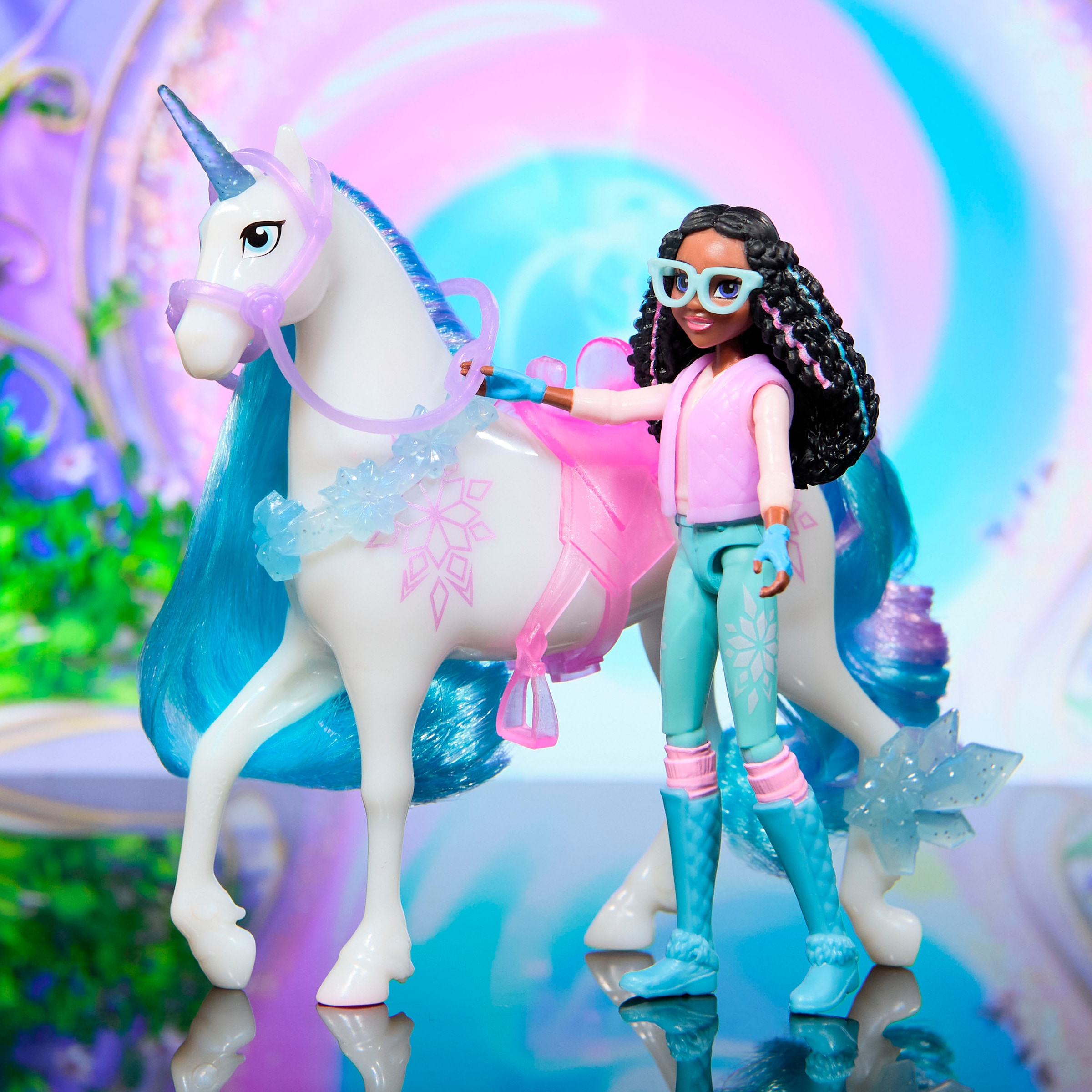 Spin Master Poupée à habiller »Unicorn Academy - Layla & Einhorn Glacier« mit echter Mähne