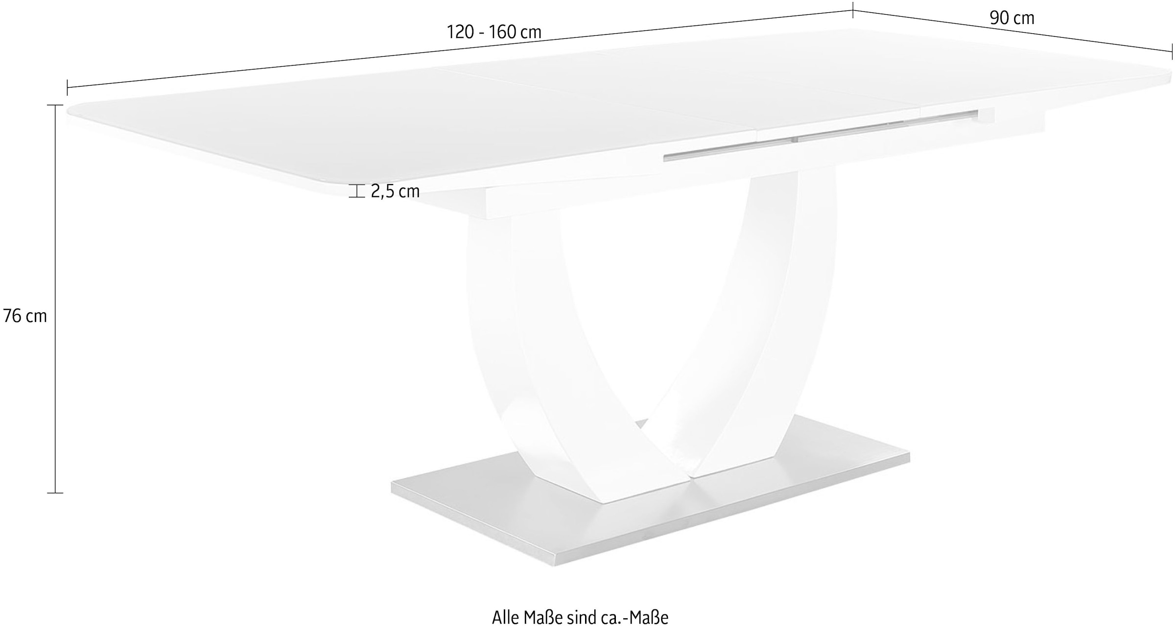 Jockenhöfer Gruppe Esstisch »Ulm« Hochglanz, mit Synchronauszug, Breite 160-200 cm