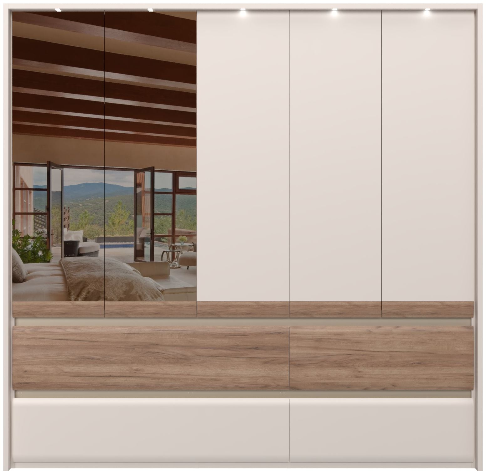 GOODproduct Kleiderschrank »Invictus« UV lackiert, mit LED Beleuchtung, Soft-Close Funktion