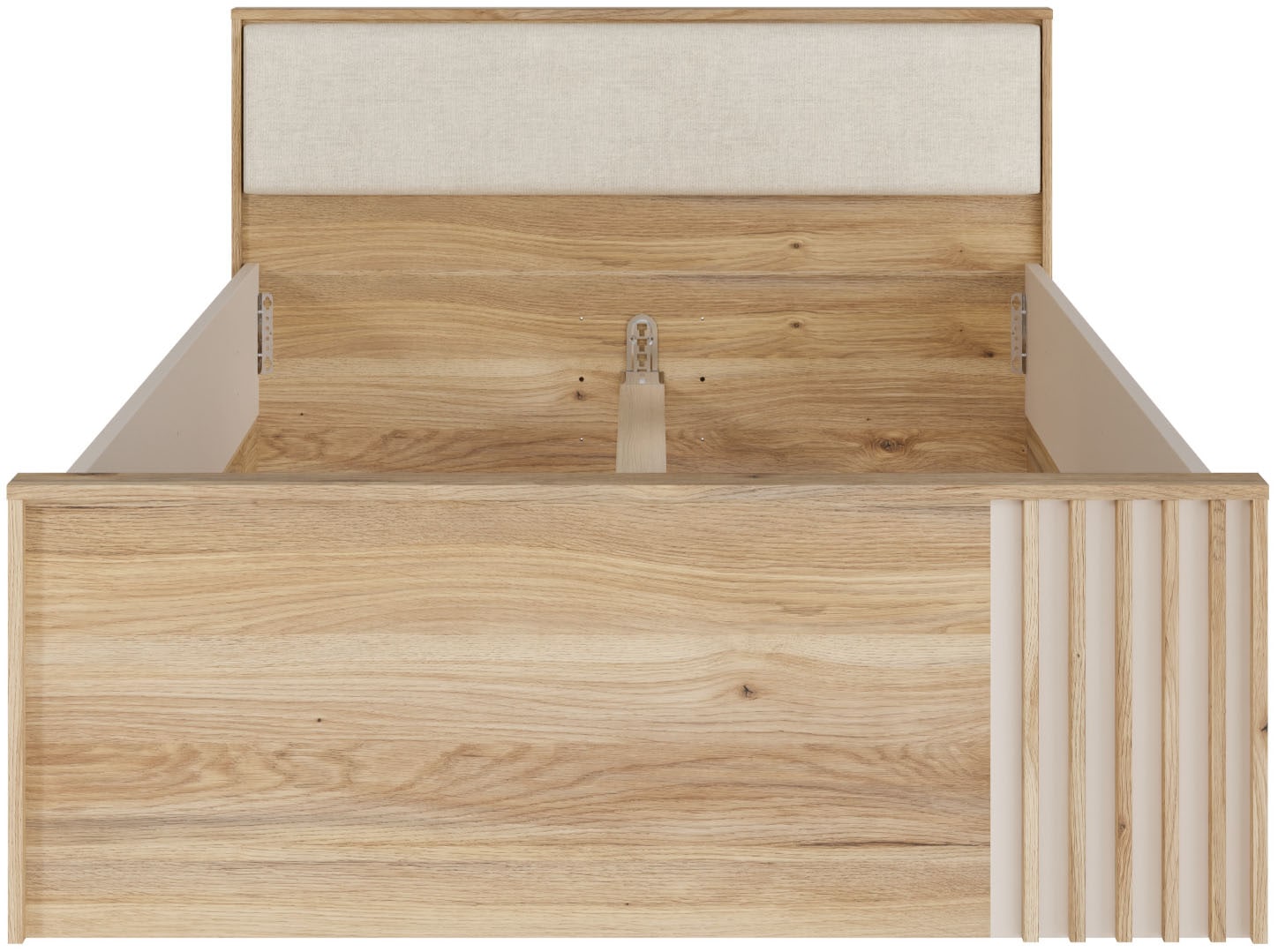 FORTE Lit »Bett mit Stauraum 2 SK, Kopfteil gepolstert« L/H/P 130/84/213 cm, disponible en 2 couleurs