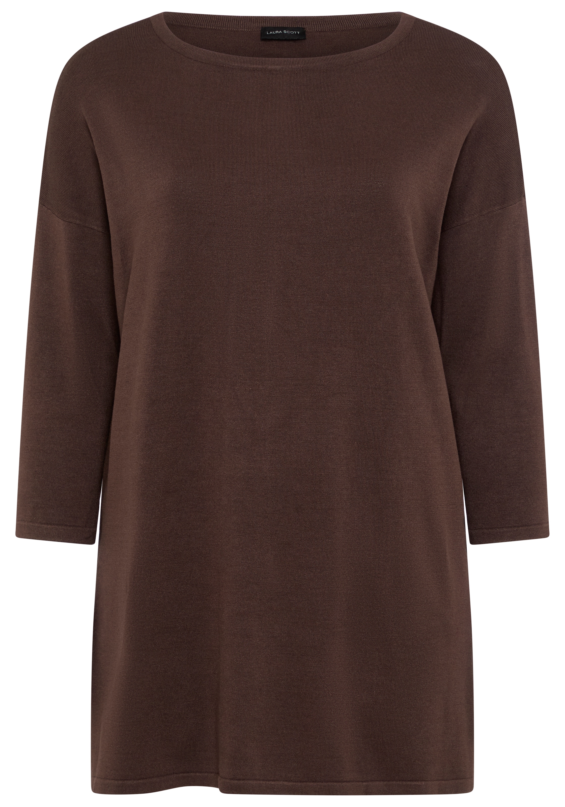 Laura Scott CURVE Pull long »Grosse Grössen« en maille fine fluide avec fente latérale