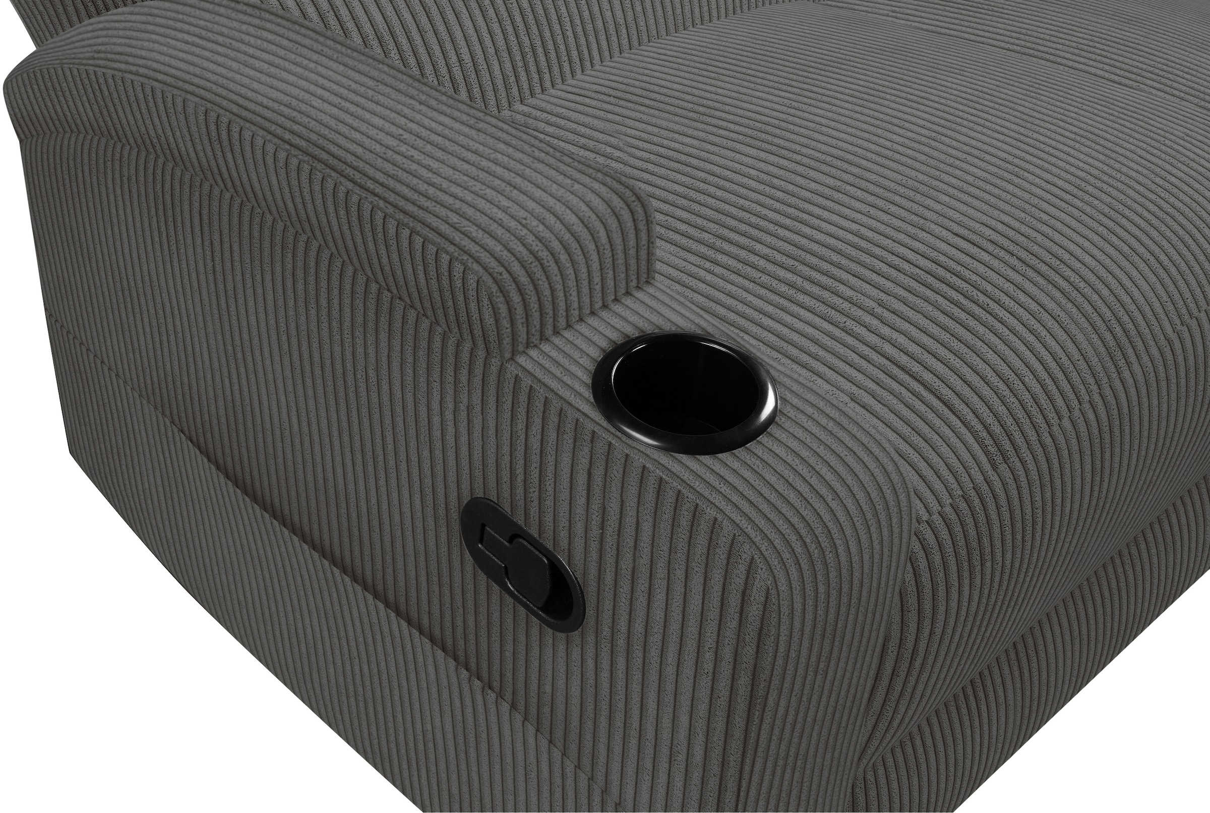 GOODproduct Ecksofa »NAPORI Multimediasofa, 3er Kinosessel XXL, L-Form, Cord« Kinosofa mit Relaxfunktion, Getränkehalter, Staufach und Staukasten