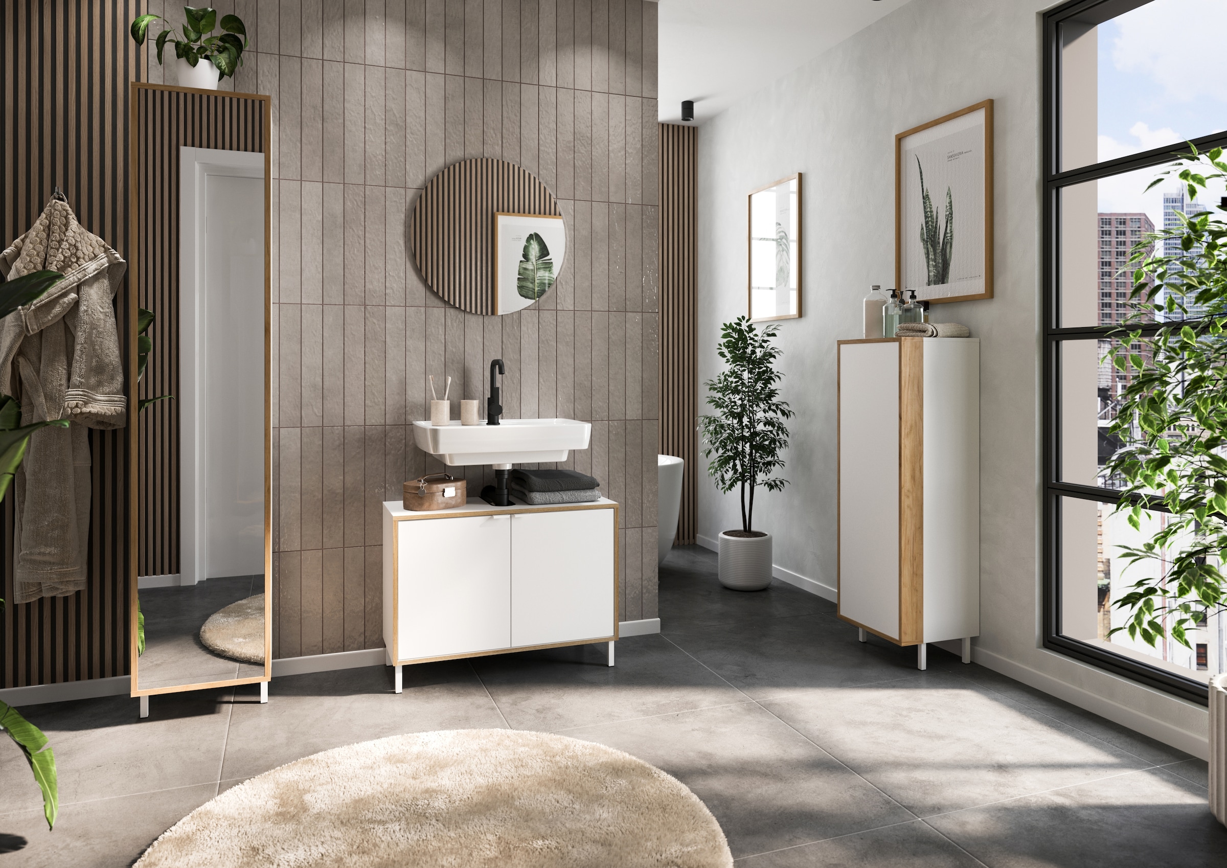 GERMANIA Armoire sous lavabo »GW-Topeka« 1 cuis tlg. mit Siphonausschnitt