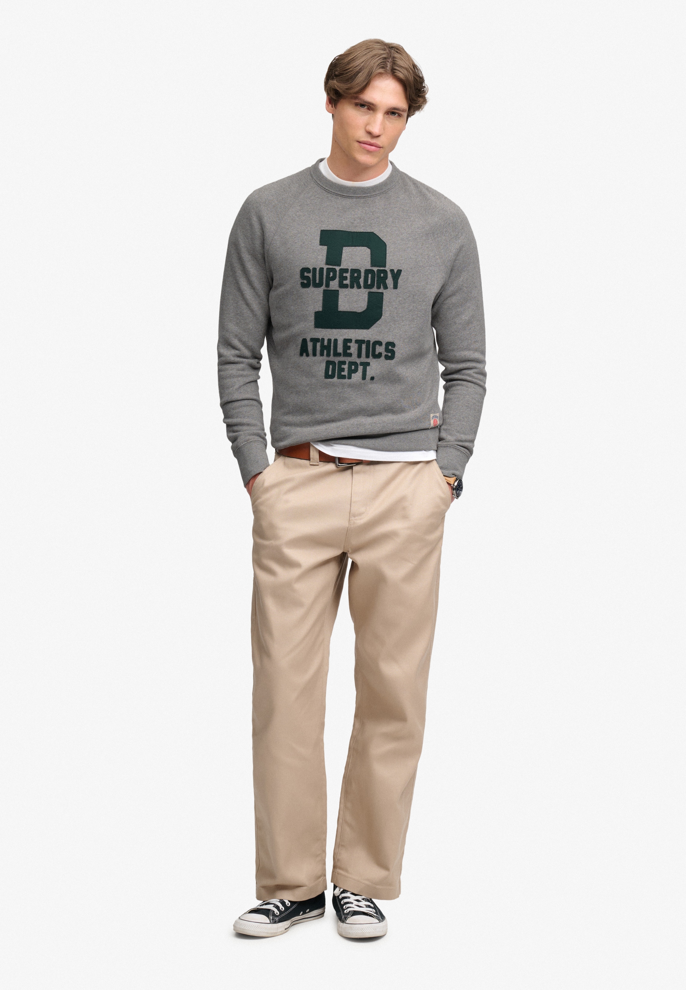Superdry Sweat-shirt »ATH FELT APPLIQUE RELAXED CREW«, Baumwollmischung, relaxed fit
