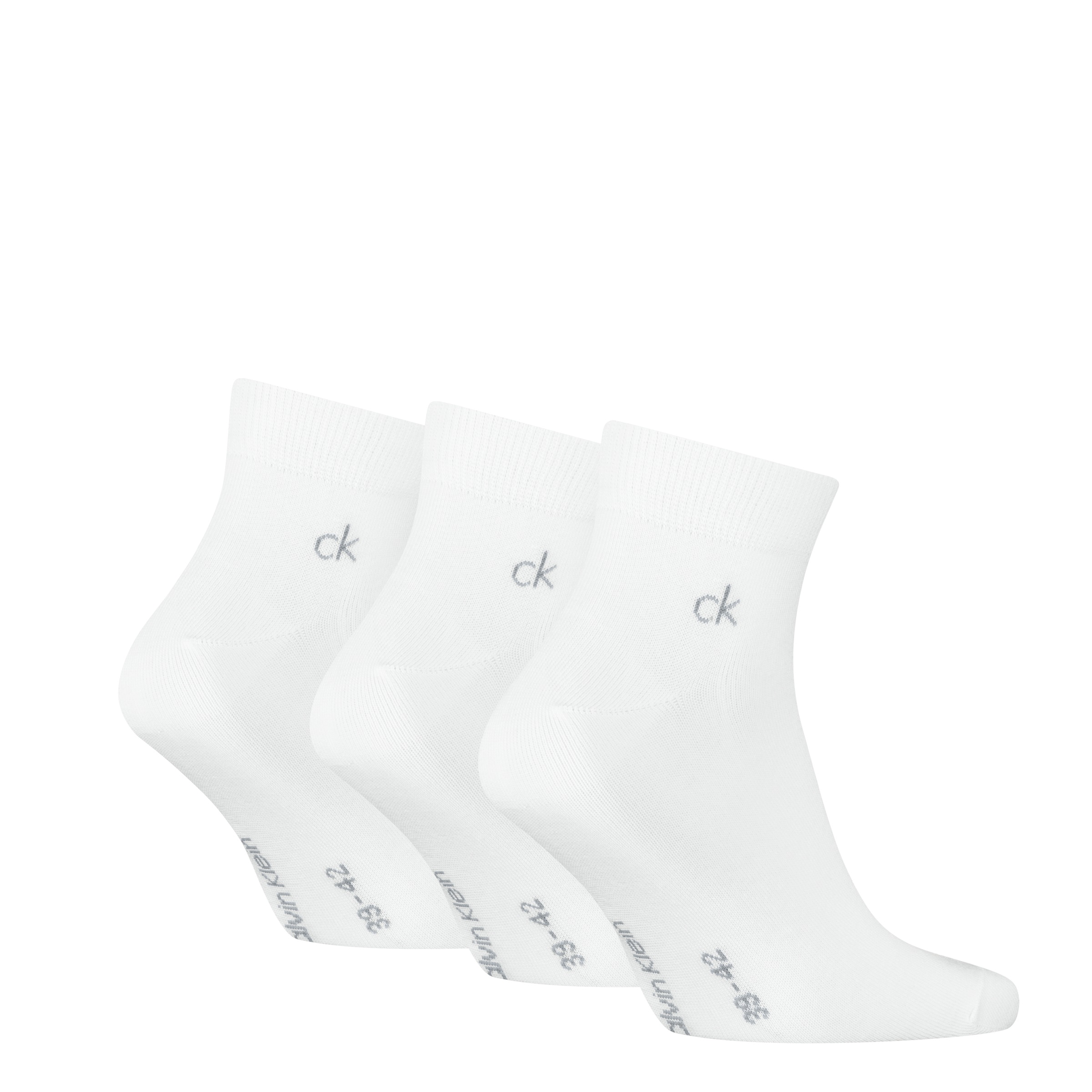 Calvin Klein Chaussettes courtes »CK MEN QUARTER« 3 paires,  bord-côte, mélange coton, élastique