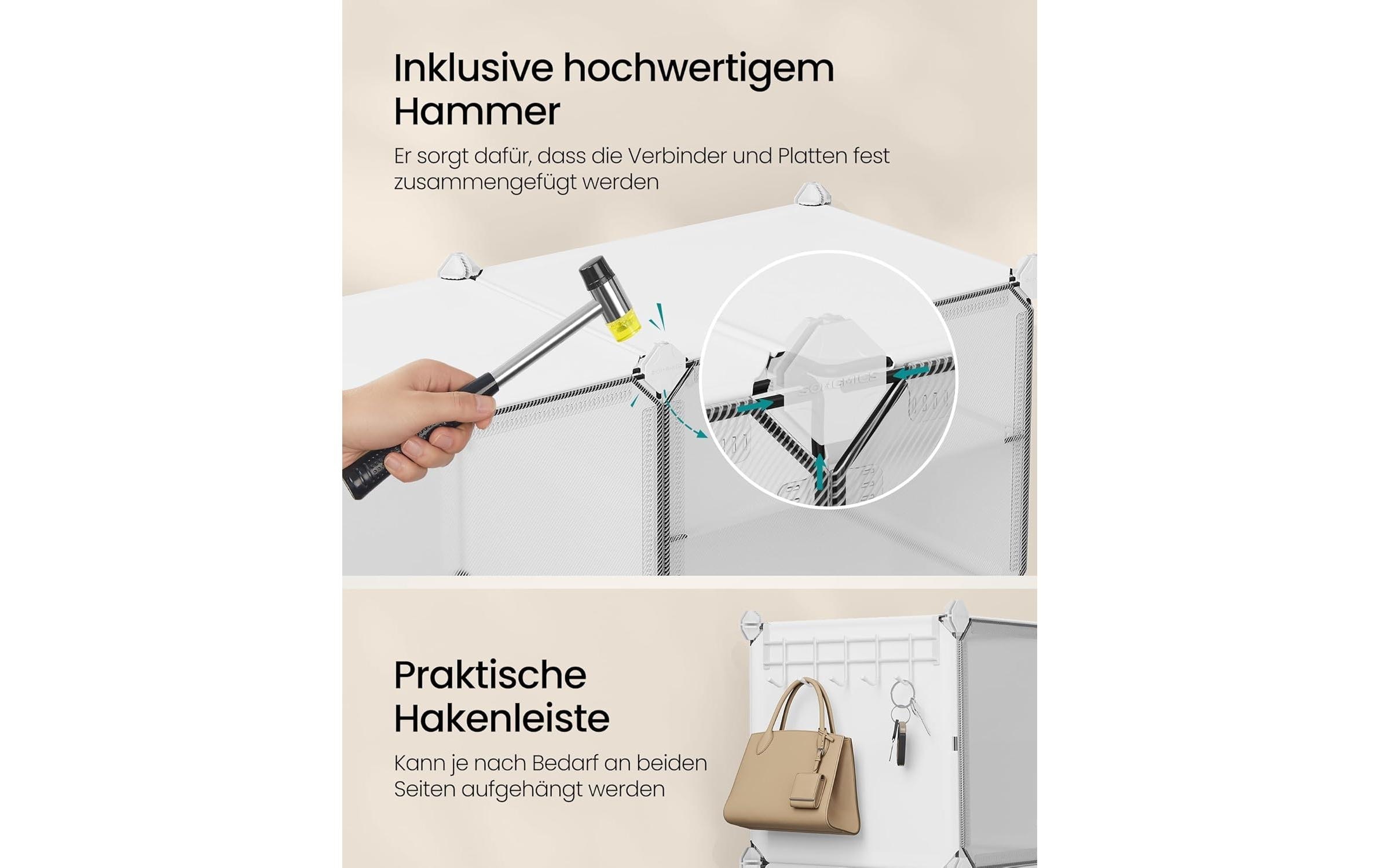 SONGMICS Étagère à chaussures »31.2 x 124.4 cm,« Stapelbare Schuhboxen aus Kunststoff