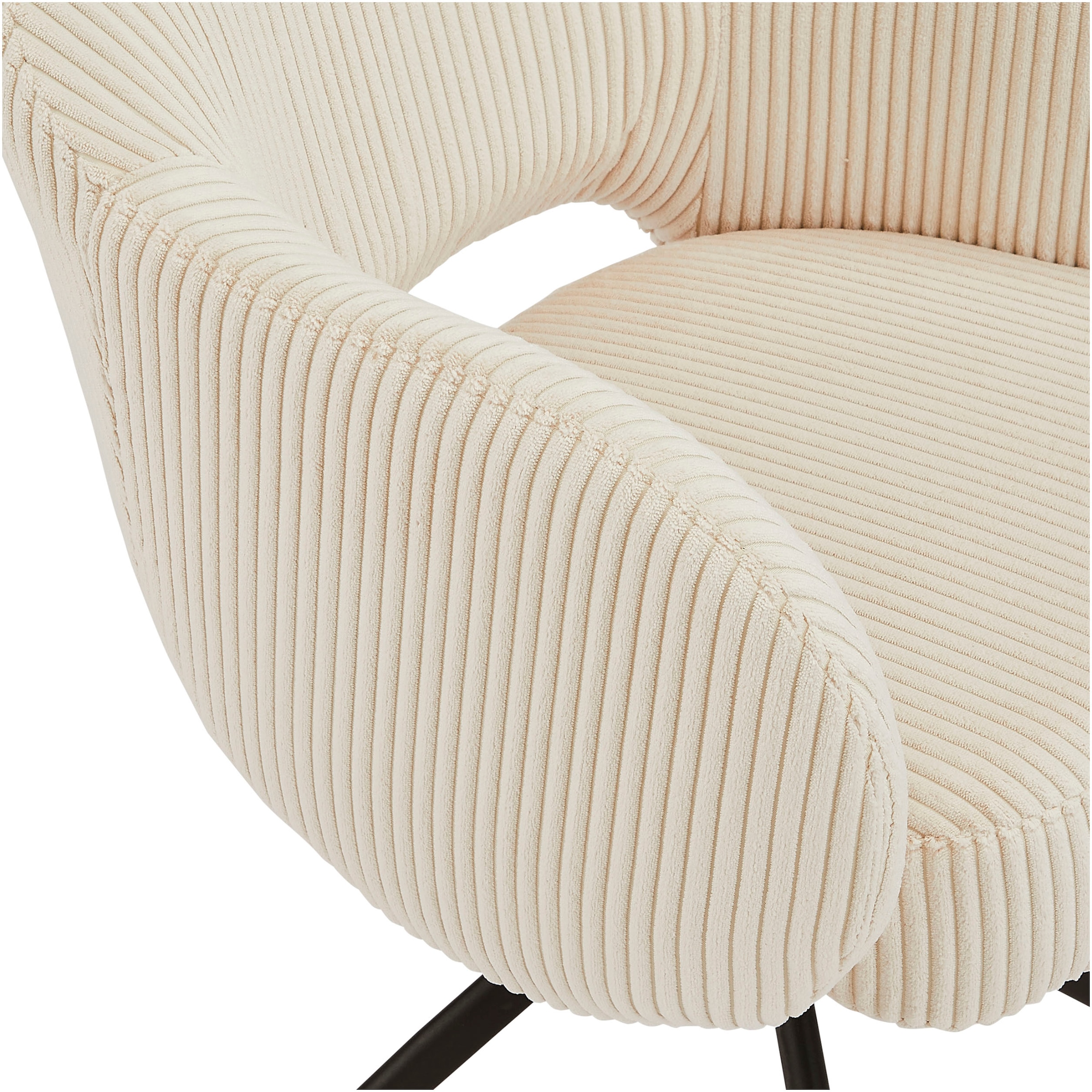 SalesFever Armlehnstuhl »Manchester Cord-Bezug« () 1 Stk.Esszimmerstuhl mit 360° Drehfunktion und Taschenfederkern