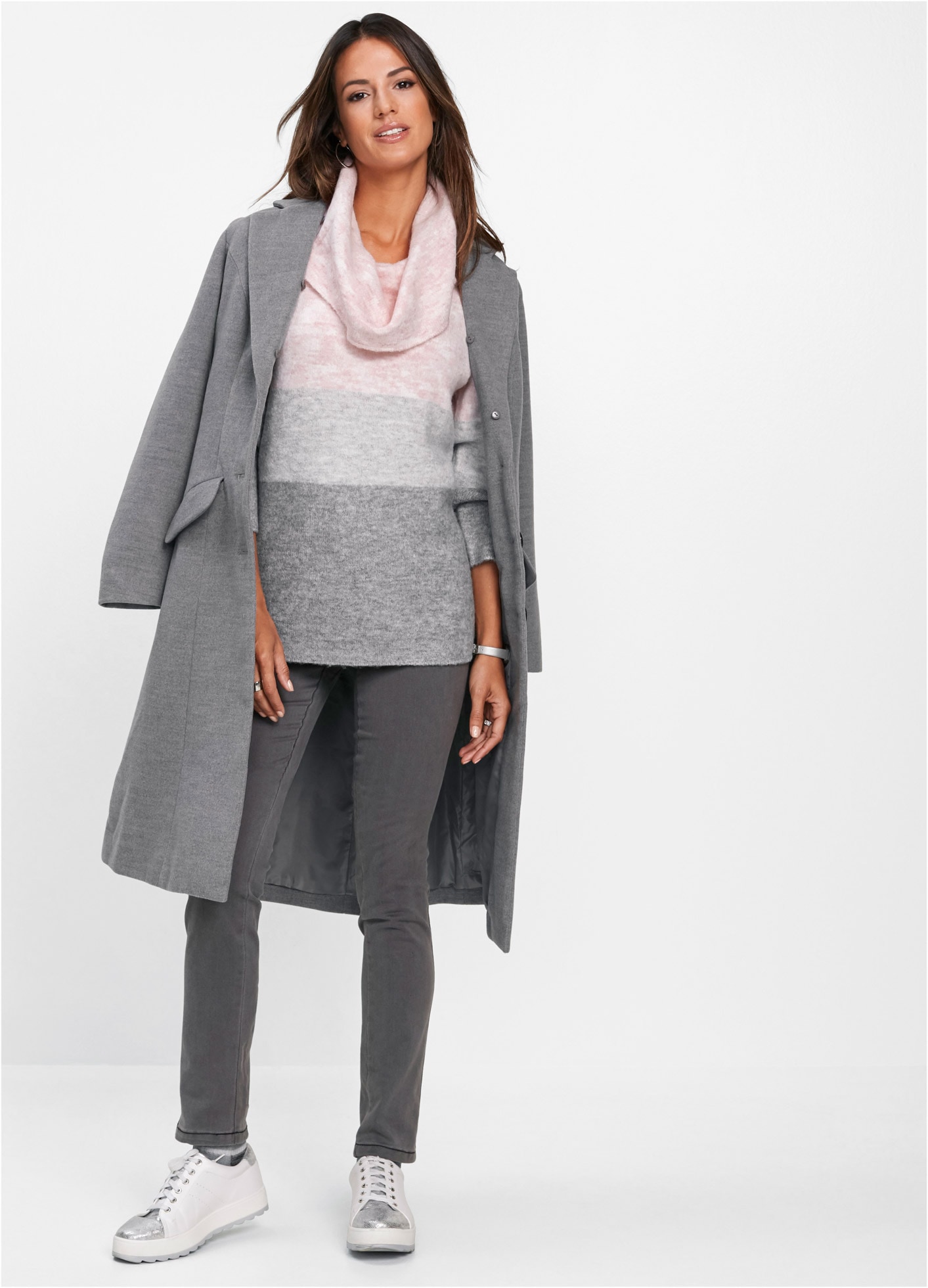 bonprix Rollkragenpullover »Rollkragenpullover« mit Elasthan-Anteil, mit Wasserfallkragen, lockere Passform