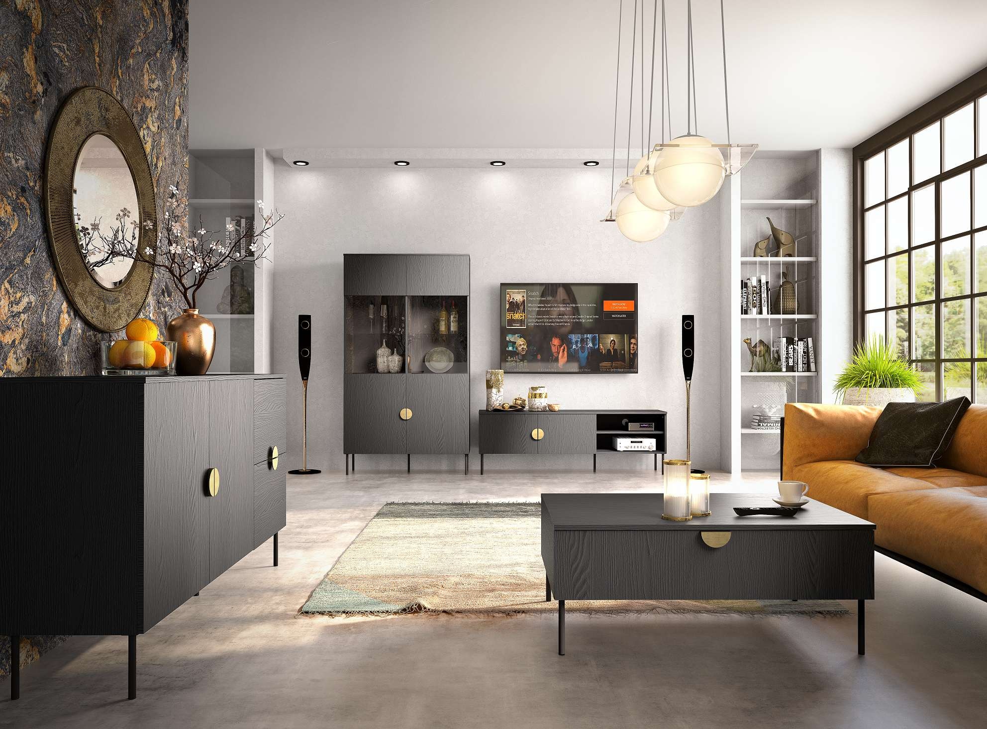 Home affaire Vitrine »BELLOT Vitrineschrank mit 2 Türen, verglast, mit viel Stauraum« Standvitrine/Glasvitrine, matt Hochschrank, Masse B/T/H: 106/40/187 cm