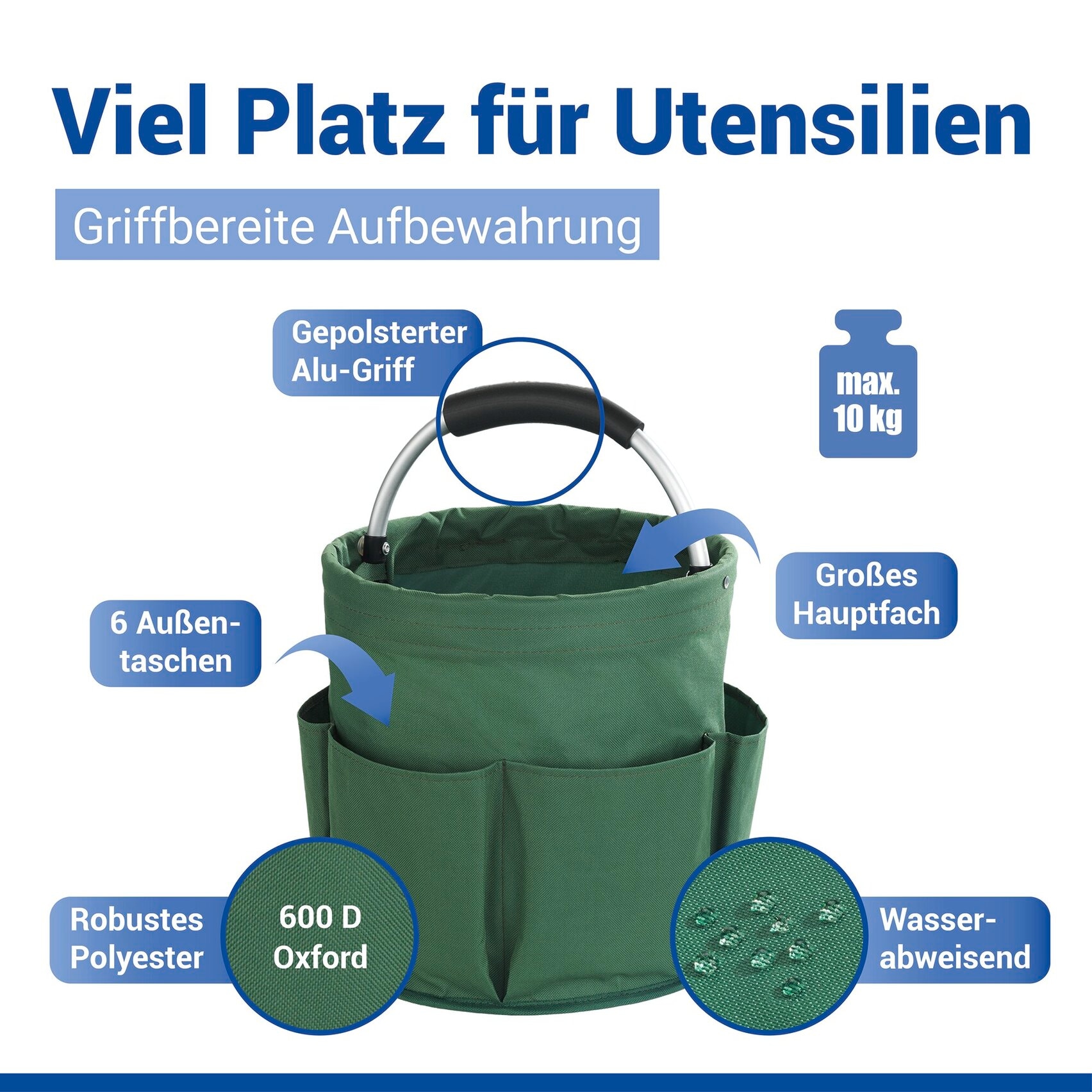 Maximex Organizer »Universal-Reinigungs-Caddy« Allzweckkorb mit 6 Aussentaschen, ideal für Haushalt, Garten & Camping