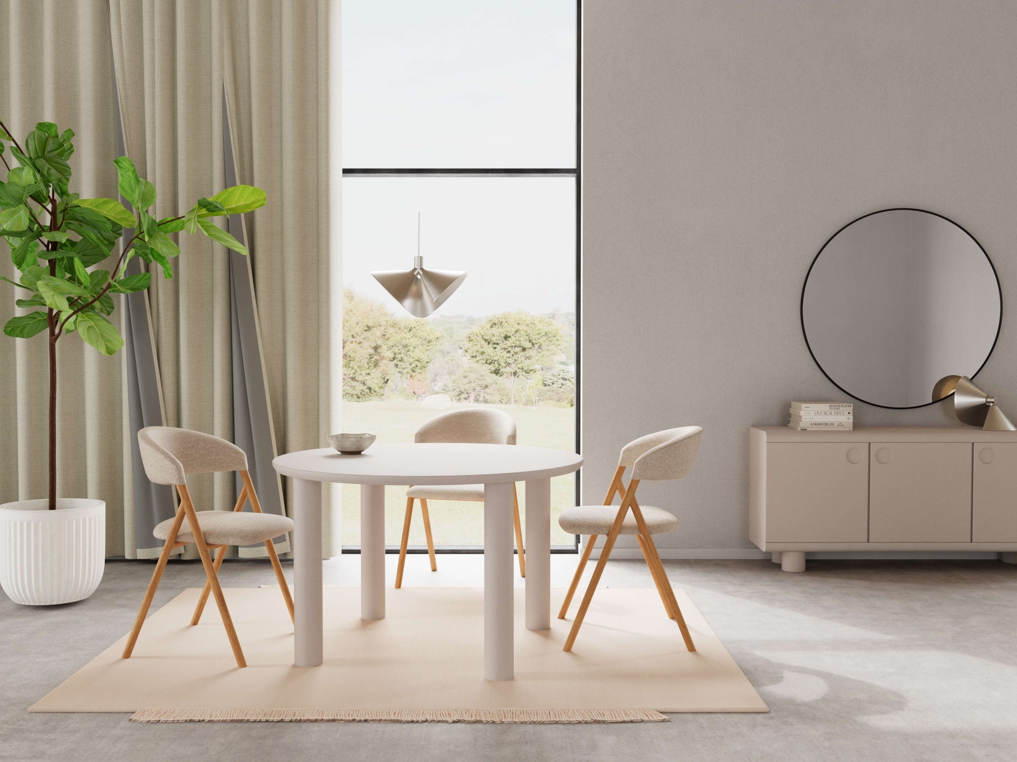 ACTONA GROUP Buffet »Magee - elegante & moderne Anrichte mit praktischem Stauraum« Schickes Sideboard für den Wohn-und Essbereich im warmen grau lakiert