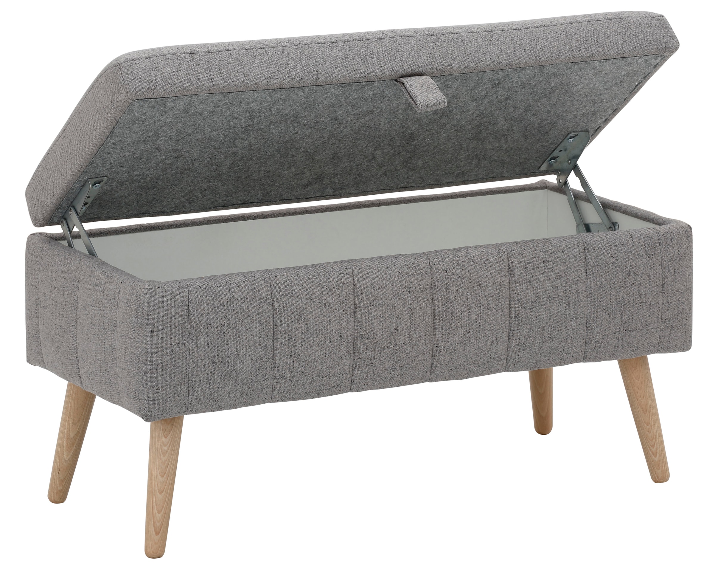 GOODproduct Truhenbank »AMIRA Sitzbank mit Stauraum, Masse B/T/H: 81/36/43 cm« mit Staufach, in 3 Bezugsqualitäten mit feiner Steppung