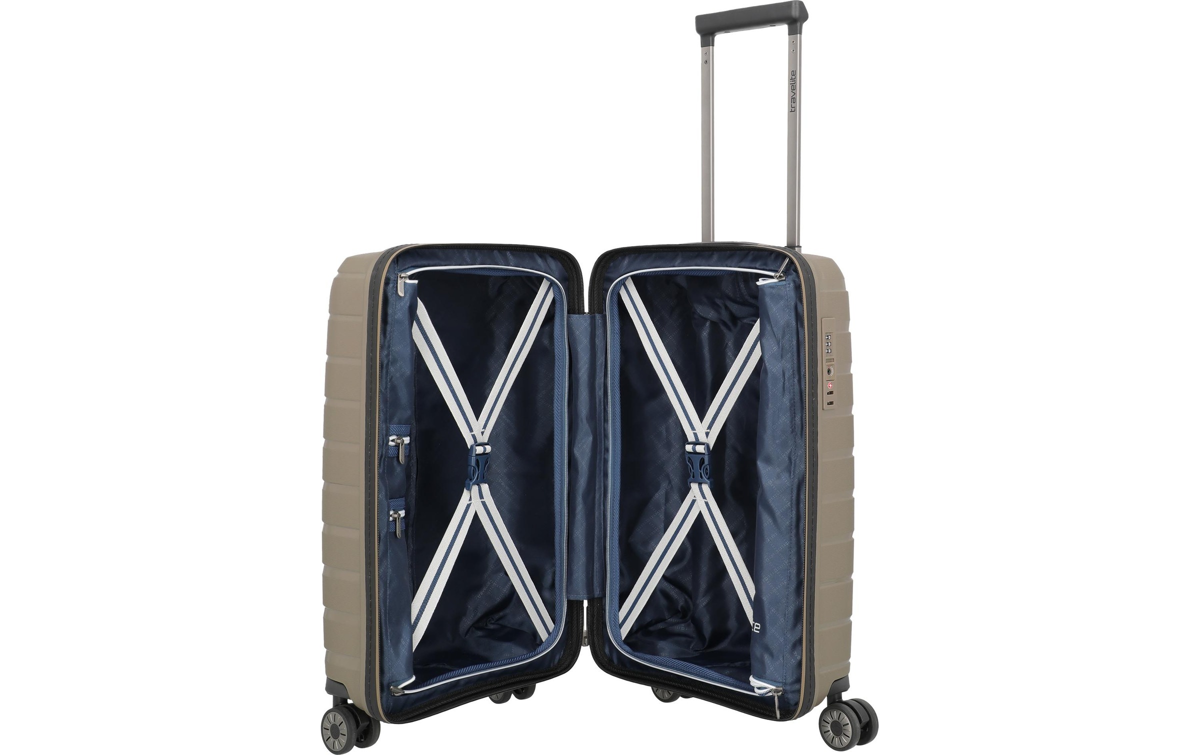 travelite Trolley »AIR BASE Reisekoffer Hartschale« 35 l 4 Rollen kratzresistenter Oberfläche und cleverer Innenaufteilung