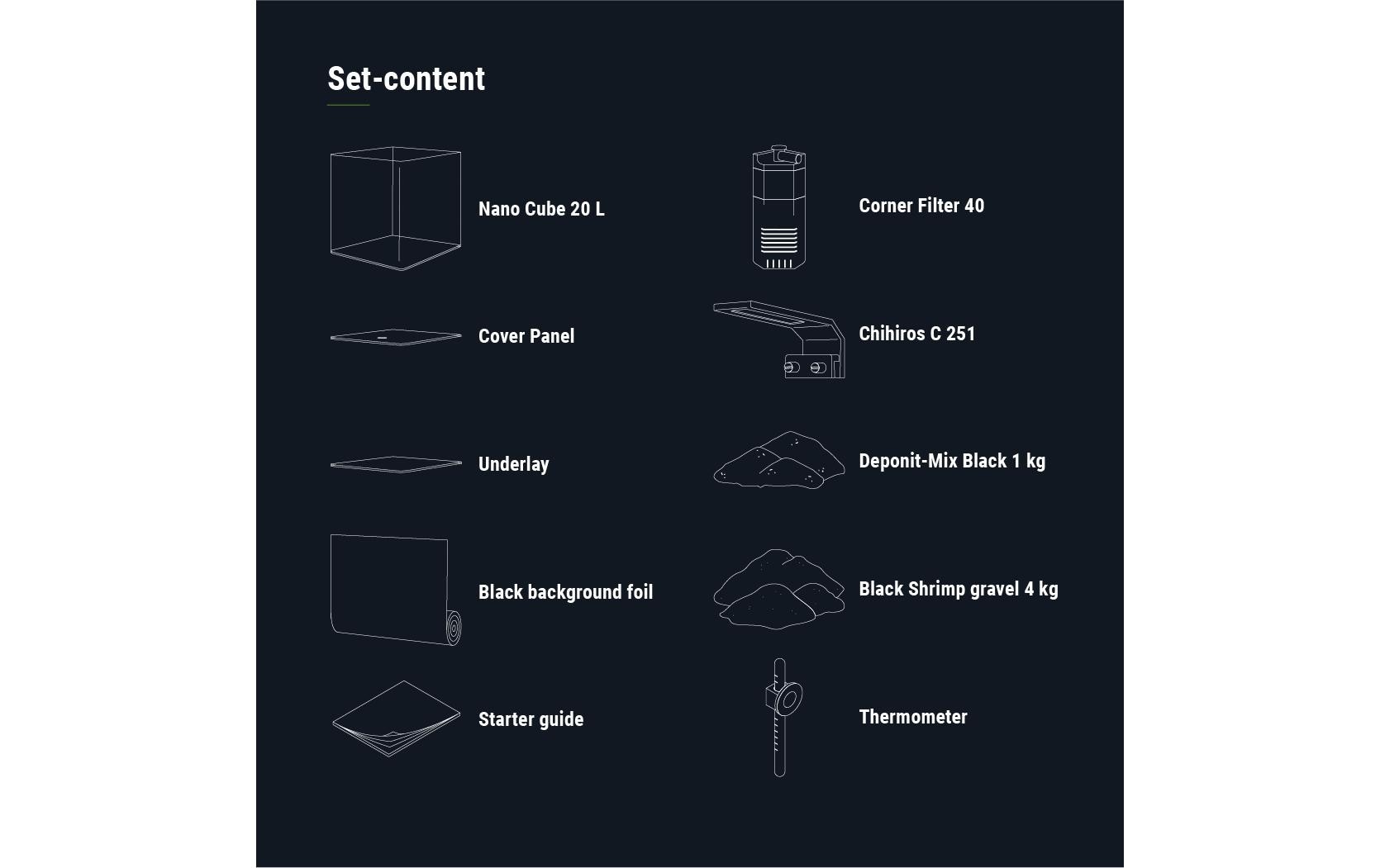 DENNERLE Set aquarium »Nano Cube Complete, 20 l« Mini Aquarium Komplettset