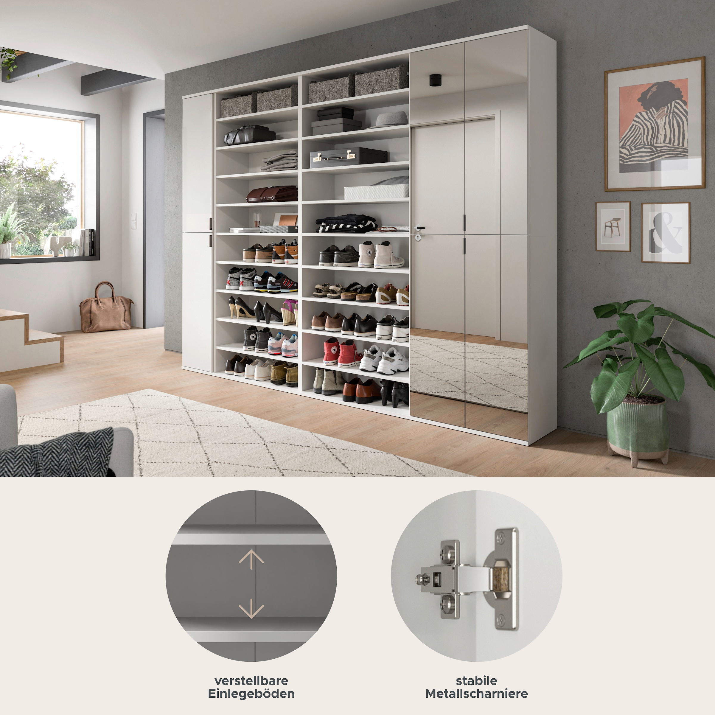 INOSIGN Garderoben-Set »Trondheim, Garderobenset 4-tlg. Breite 232 cm,« 4 Stk. tlg.