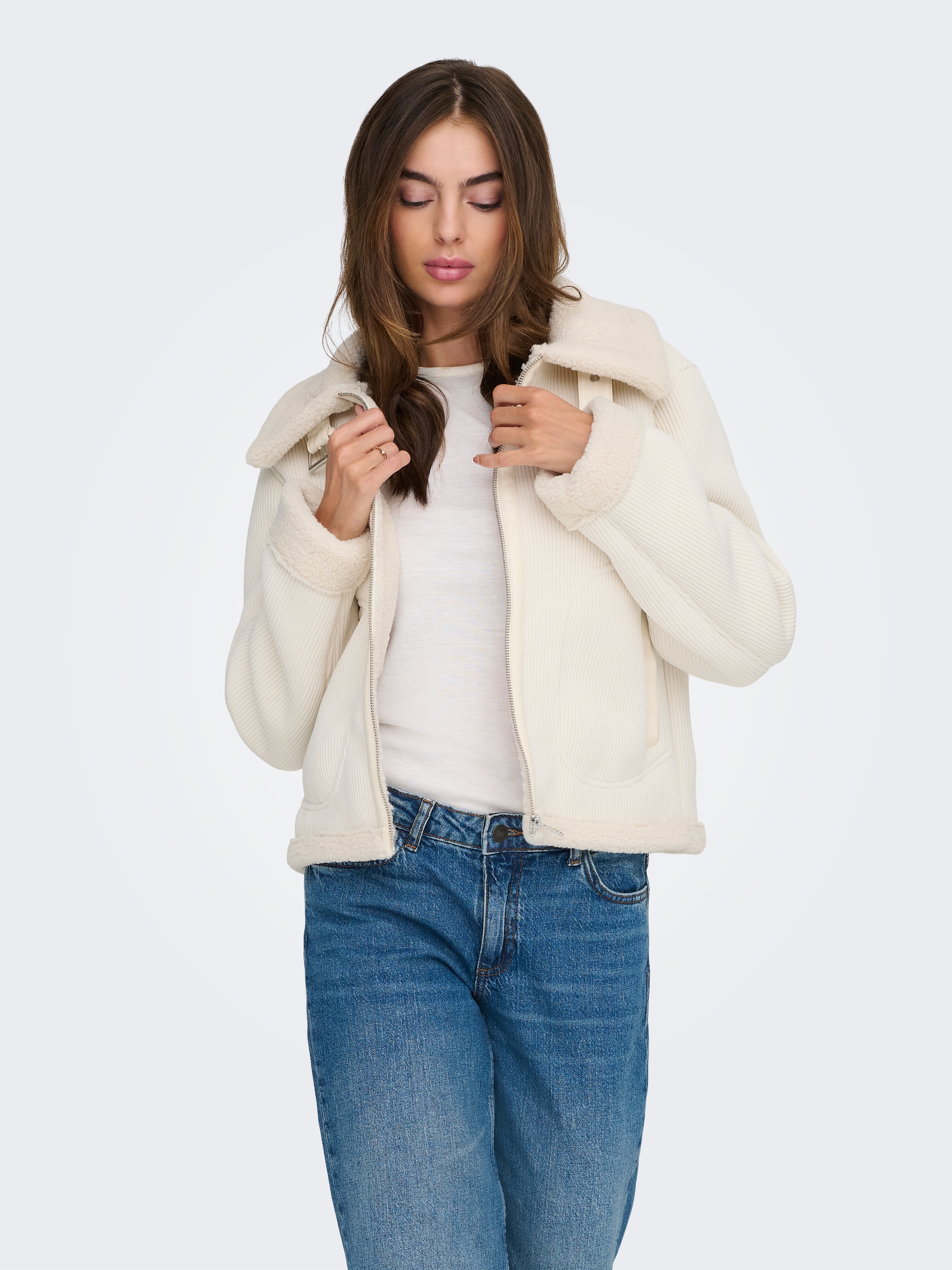 ONLY Veste en velours côtelé »ONLKINGSTON CORD BOND JACKET CC OTW« ohne Kapuze