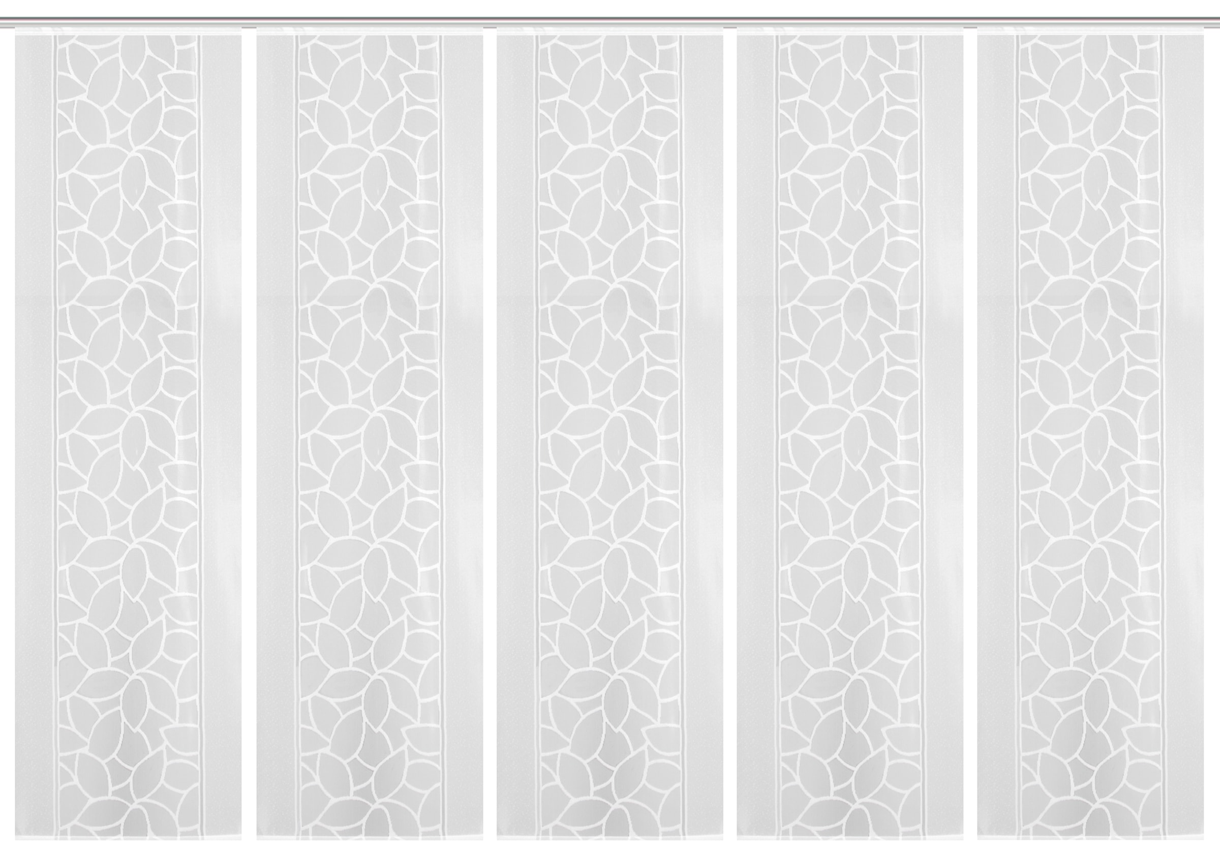 HOME WOHNIDEEN Schiebegardine »JENNA« Klettschiene 5 Stk. tlg. Schiebevorhang Jacquard Set