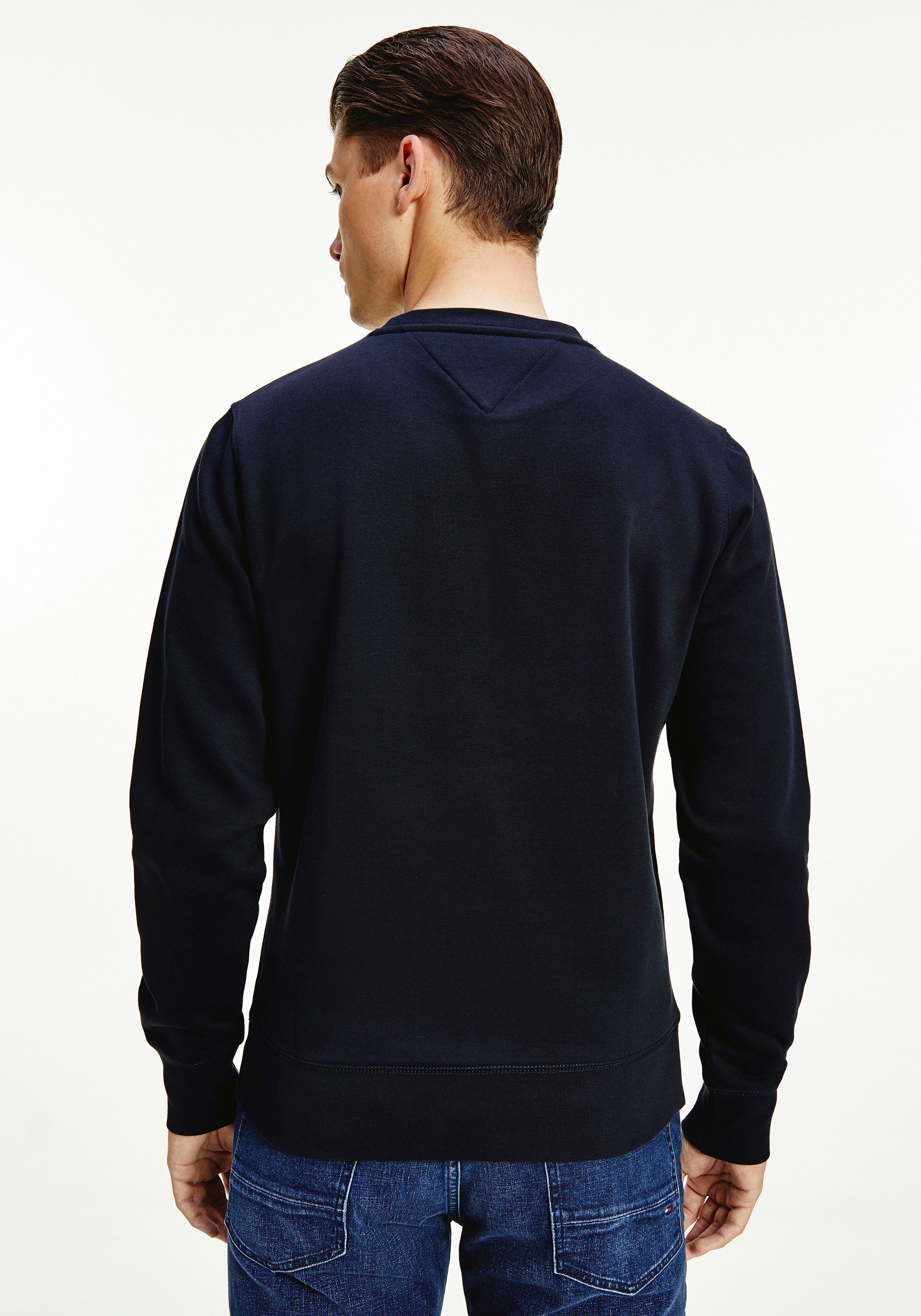 Tommy Hilfiger Sweatshirt »TOMMY LOGO«, unifarben, casual, regular fit, Baumwollmix, Rundhals
