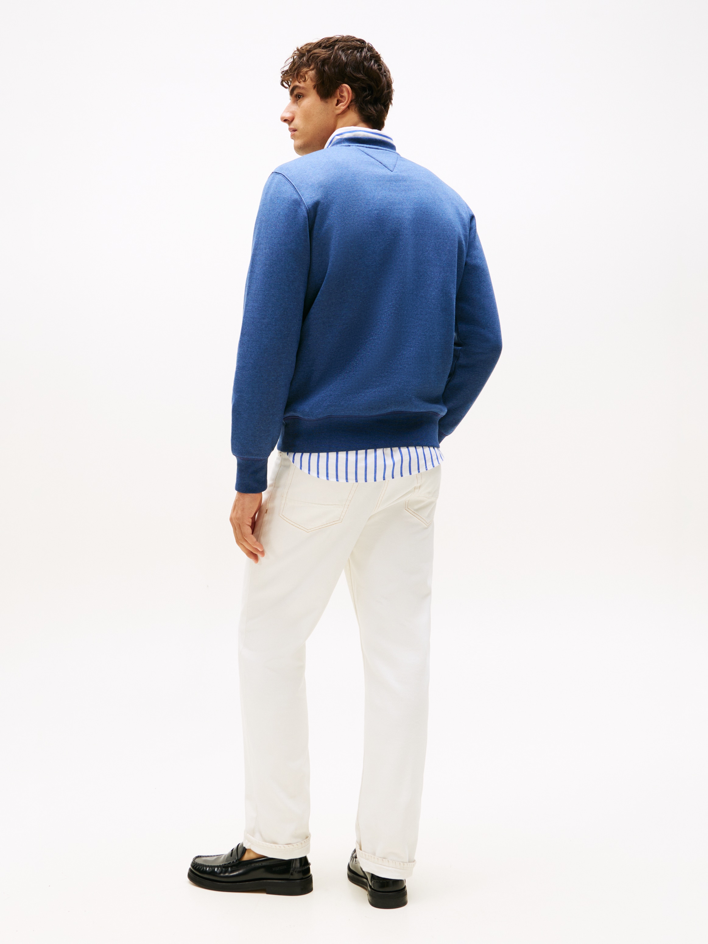 Tommy Hilfiger Sweatshirt »TOMMY LOGO SWEATSHIRT mit Rundhals und Stickerei« unifarben, casual, regular fit, Baumwollmix, Rundhals