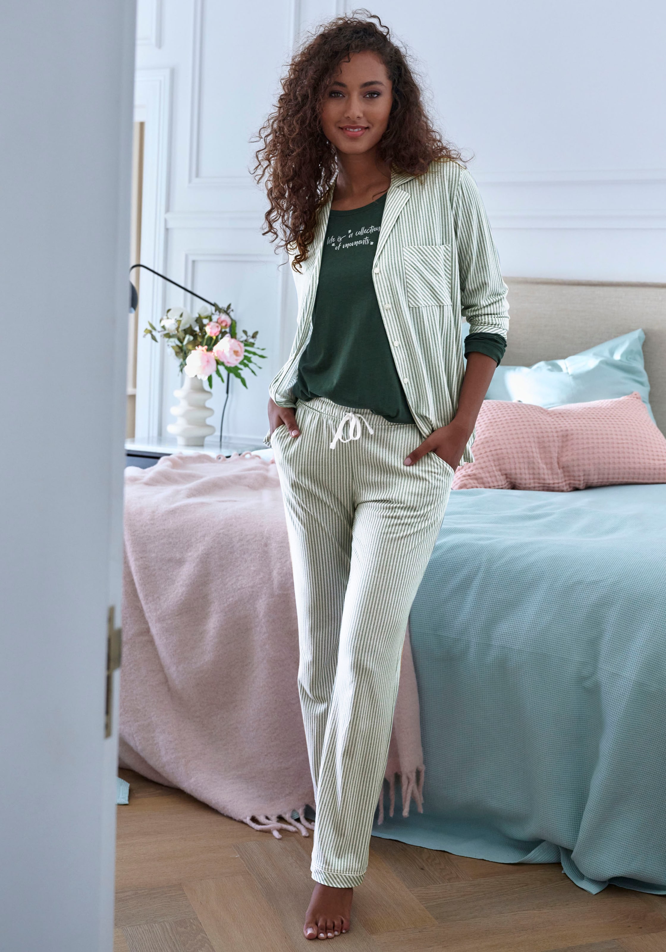 s.Oliver Pyjamahose  mit seitlichen Eingrifftaschen