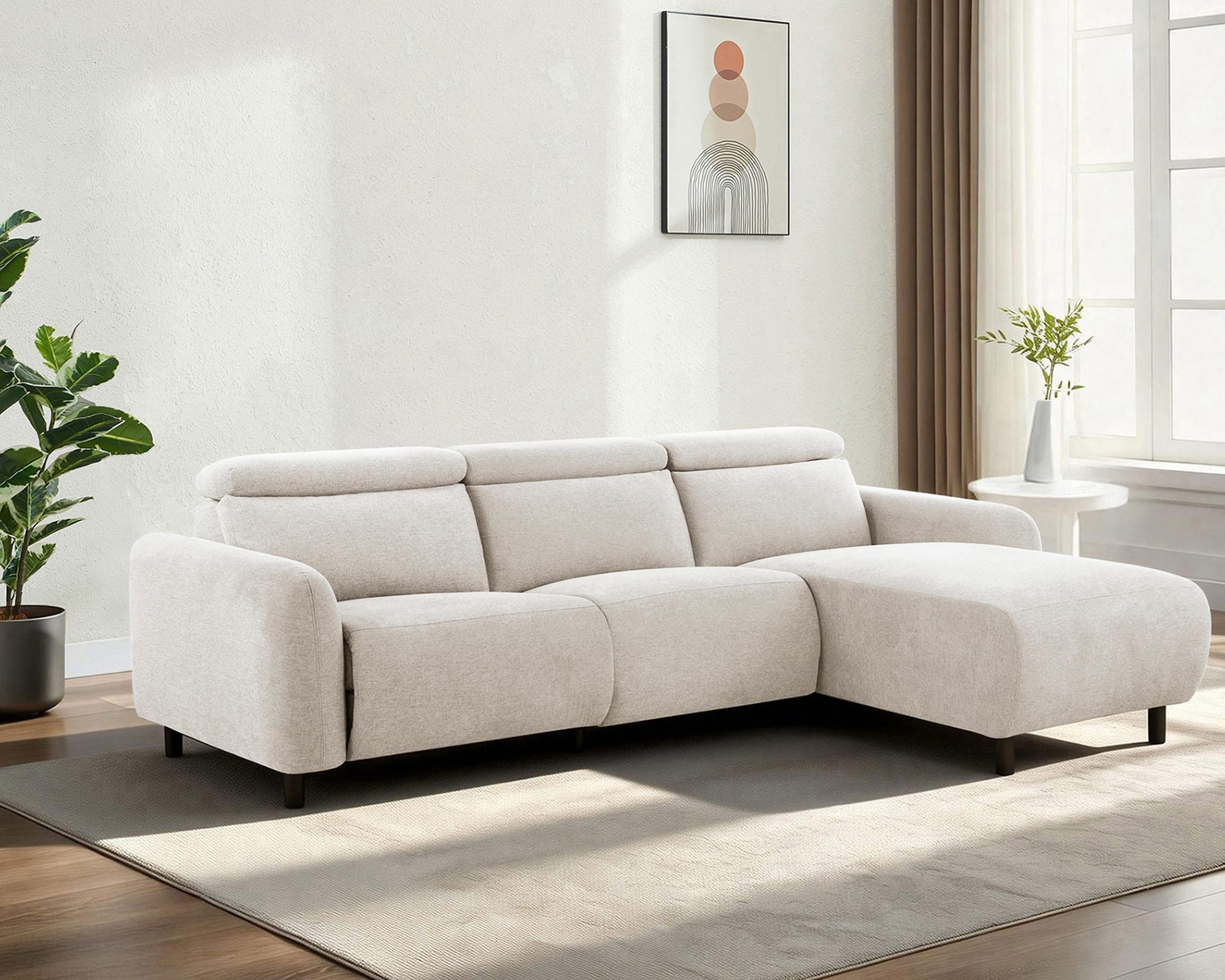 GOODproduct Canapé d'angle »SKAANE Struktur, L-Form, 274 cm, manuelle/elektrische Relaxfunktion,« 274 cm, mit Kopfteilverstellung und man. oder elektr. Relaxfunktion