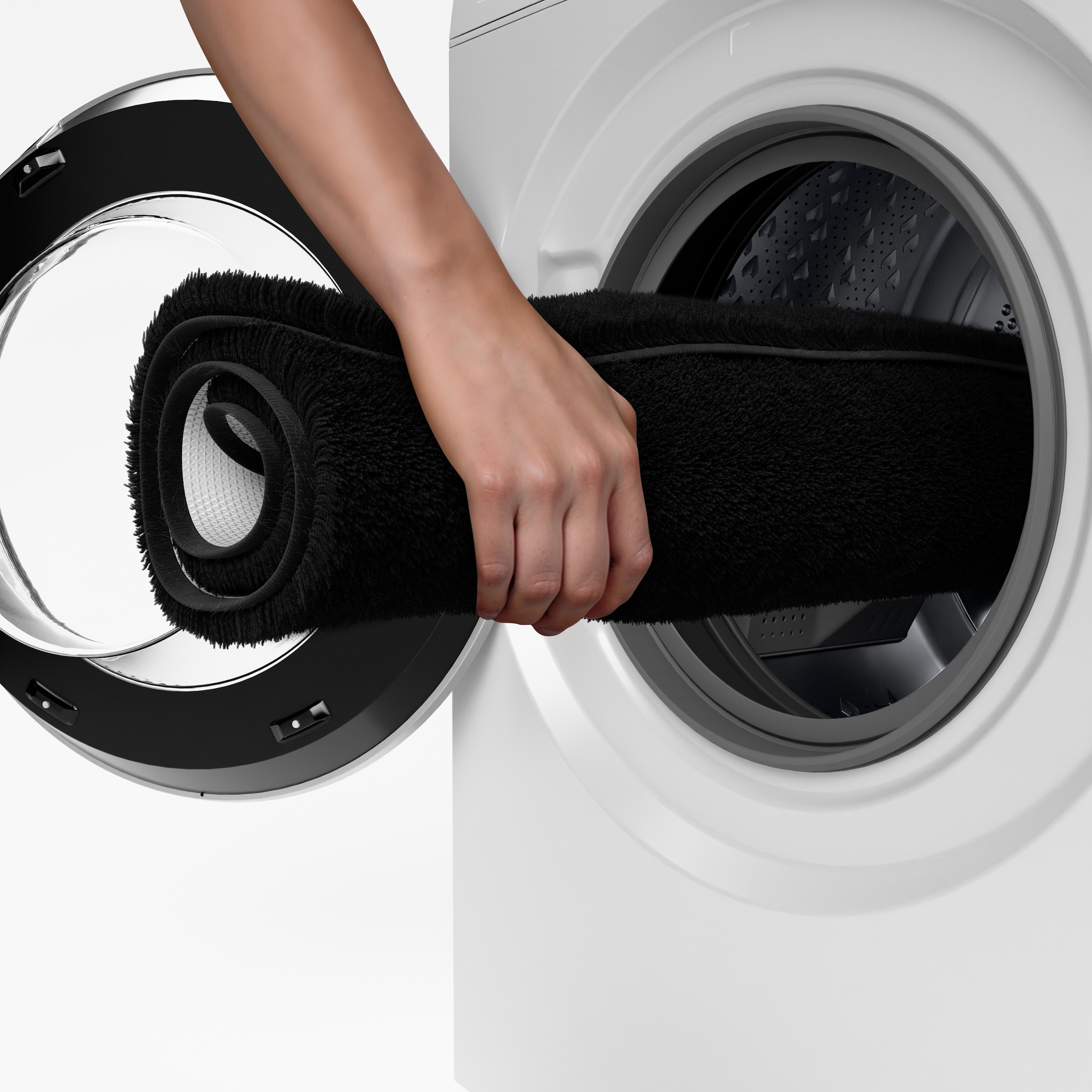 Grund Tapis de bain »Melos, Badvorleger, Badezimmer Teppich, sehr weich« Höhe 27 mm revêtement antidérapant compatible chauffage au sol aspect chiné, poil très doux, effet mélange, fabriqué en Europe