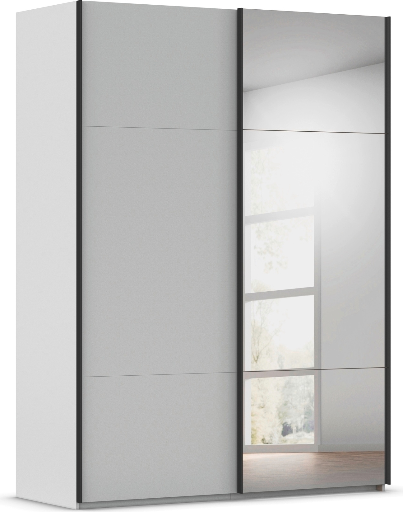 rauch Schwebetürenschrank »Kleiderschrank Schrank Garderobe Schlafzimmerschrank CONTIDO« 3 verschiedene Ausstattungen BASIC/CLASSIC/PREMIUM (inkl. SOFT-CLOSE),  aus hochwertigem Material in 6 Breiten 2 Griff-Farben MADE IN GERMANY