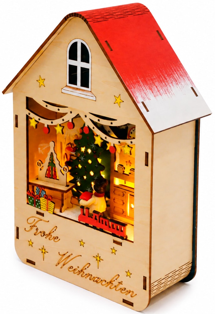 GOODproduct Weihnachtsszene »Fensterdeko mit weihnachtlichem Motiv« automatisches Ausschalten der LED-Lichter nach 6 Stunden